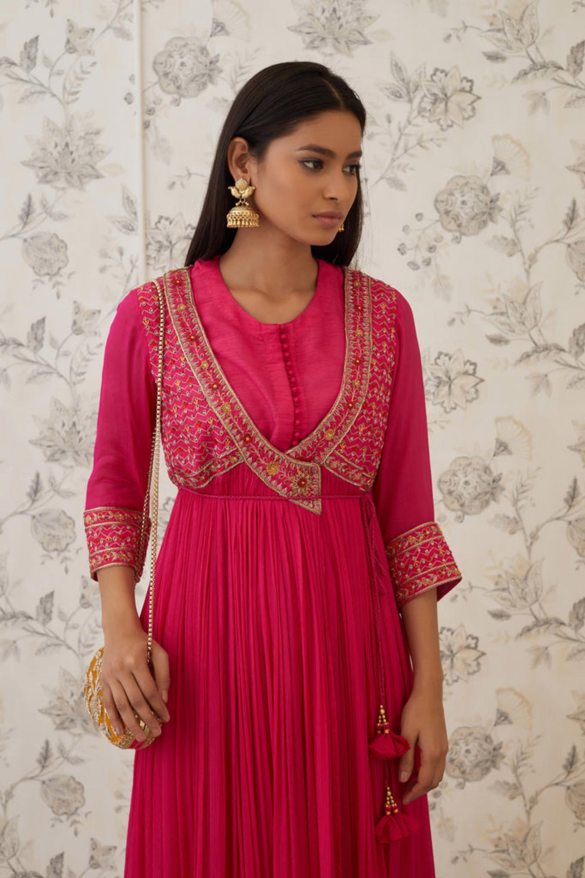 Hot pink angrakha set