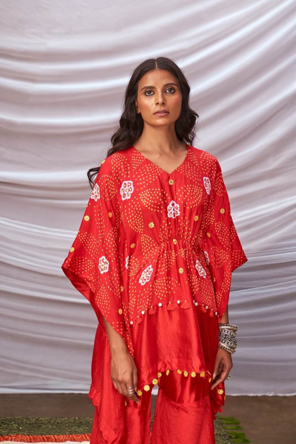 Red kaftan set