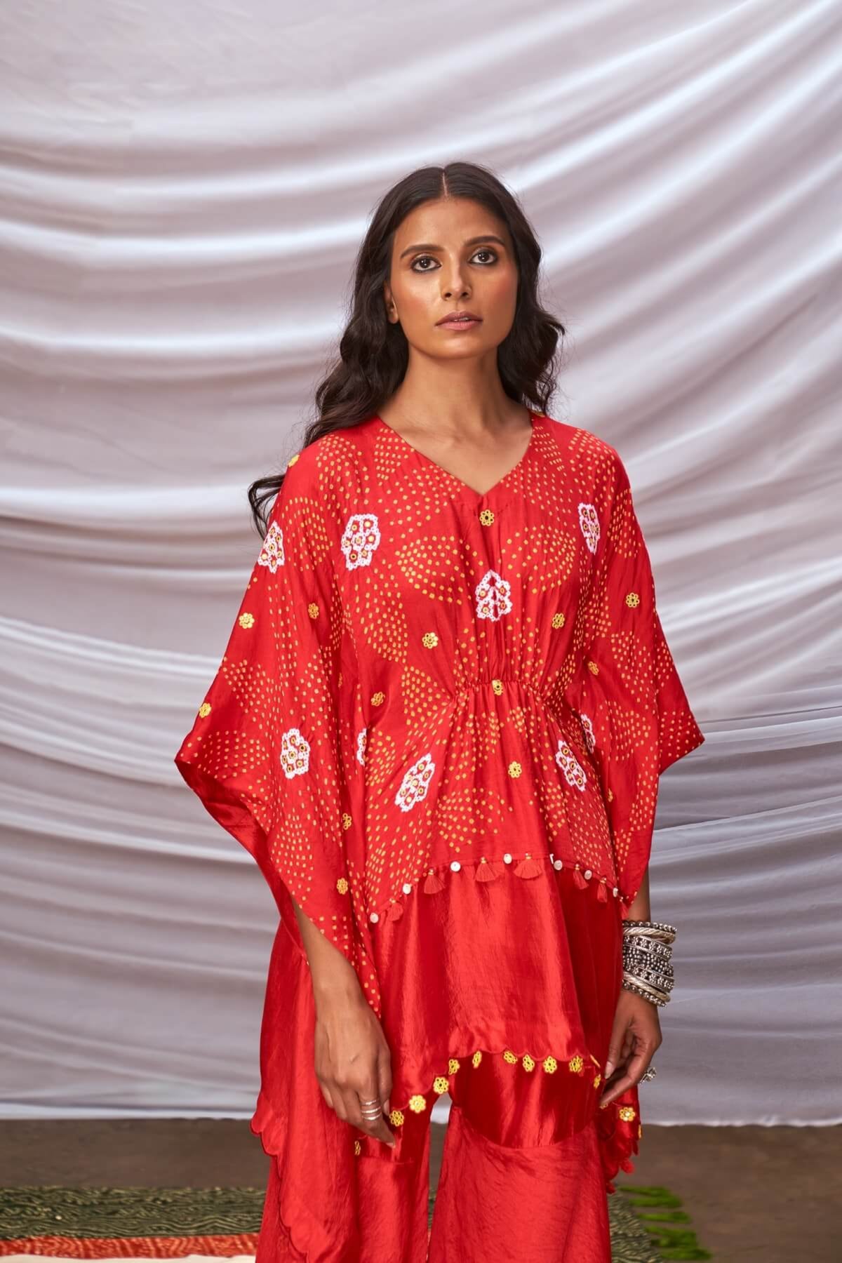 Red kaftan set
