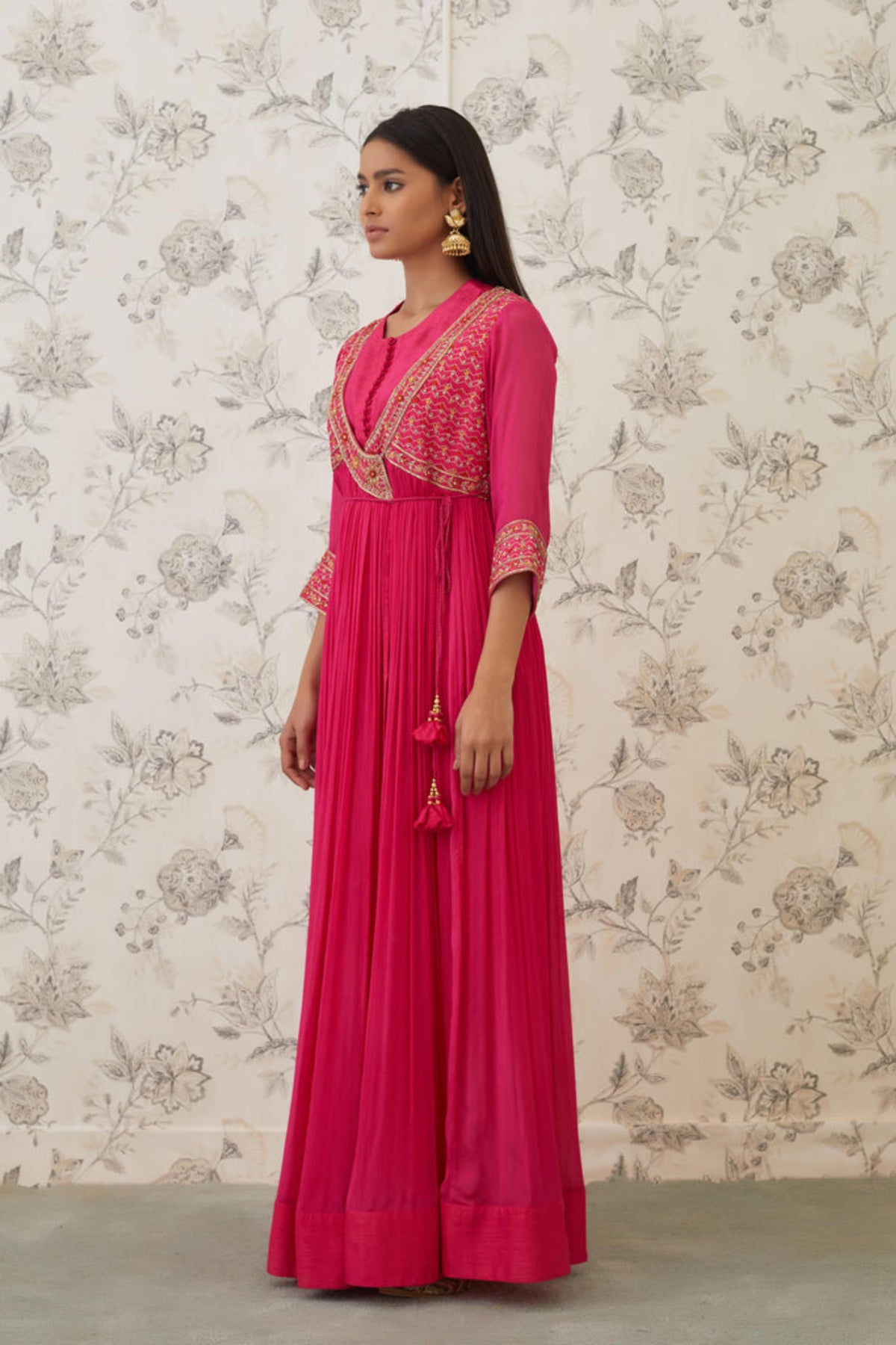 Hot pink angrakha set