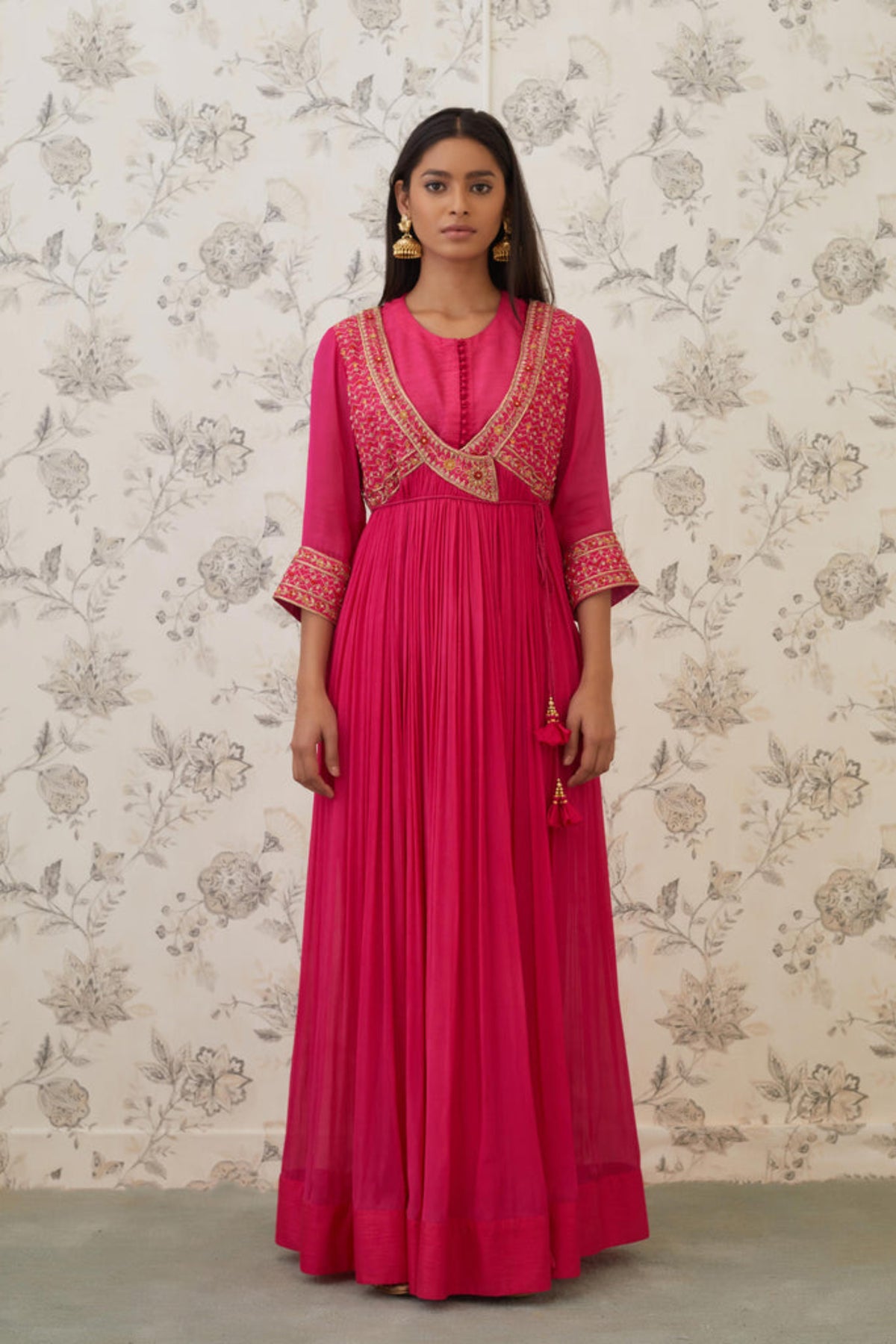 Hot pink angrakha set