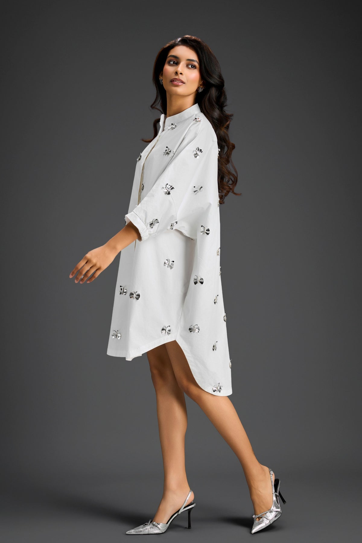 White Oversized Cotton Shirt Dress