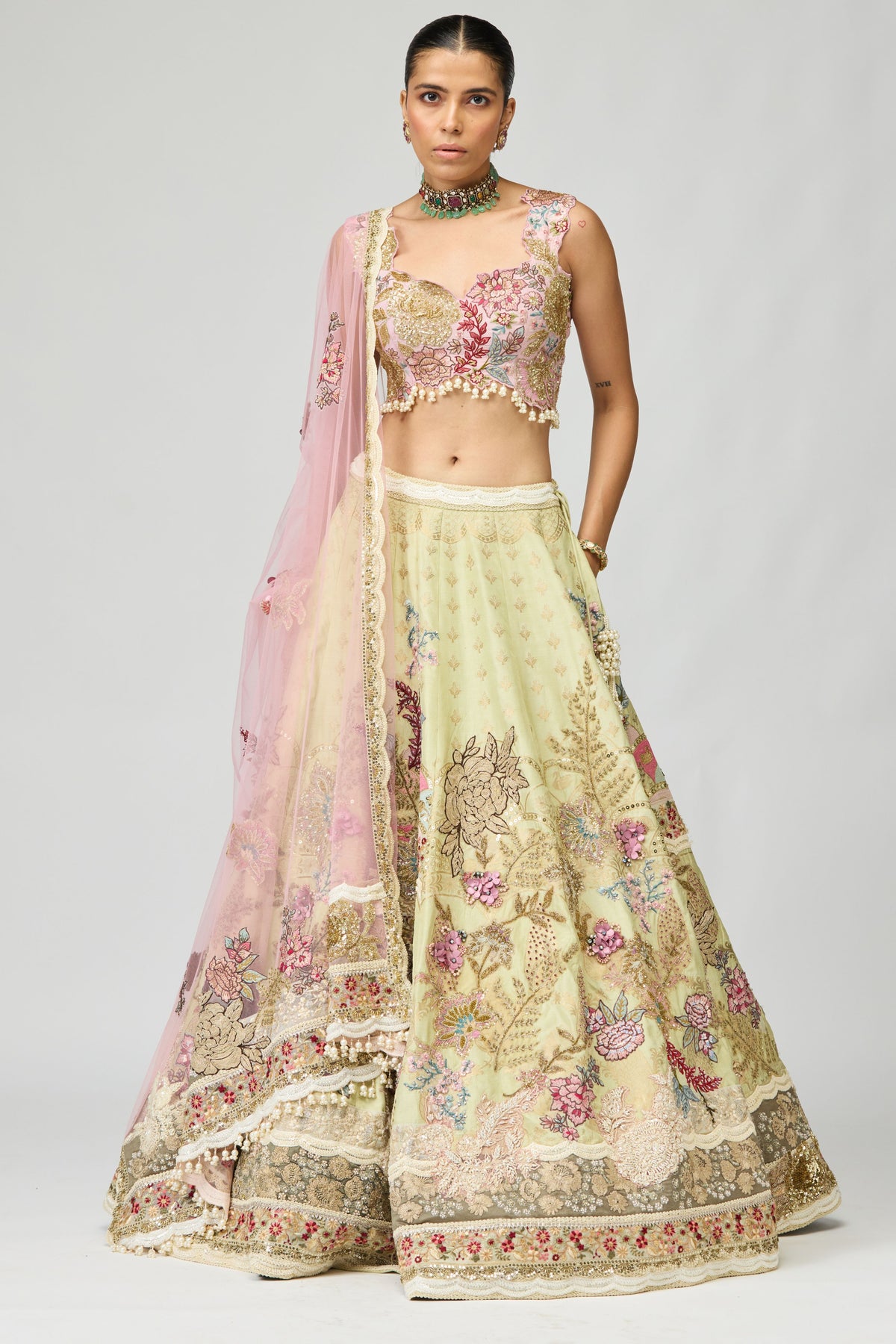 Patch Work Lehenga Set