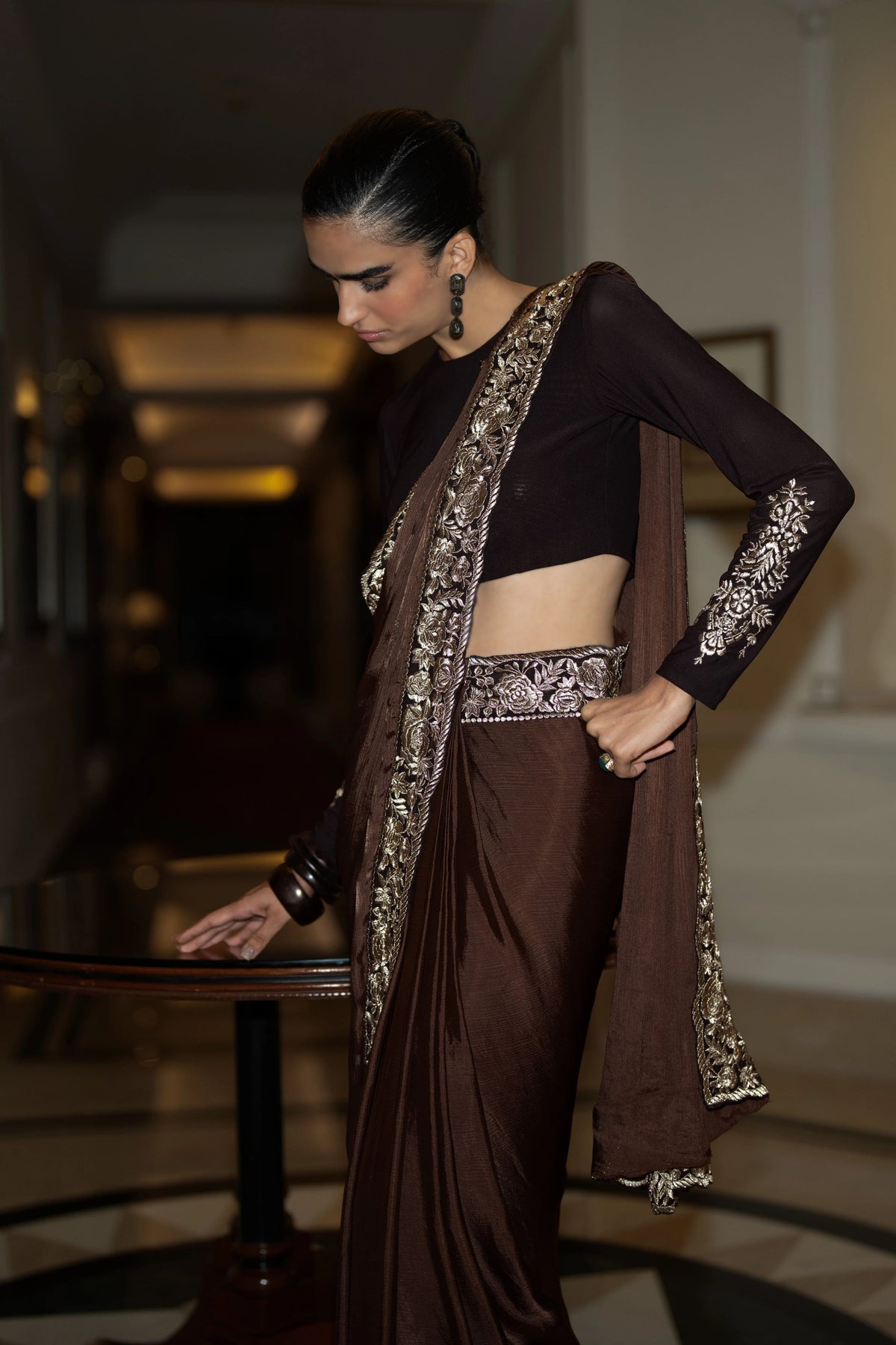 Gara Stitch Saree Drape Saree Set