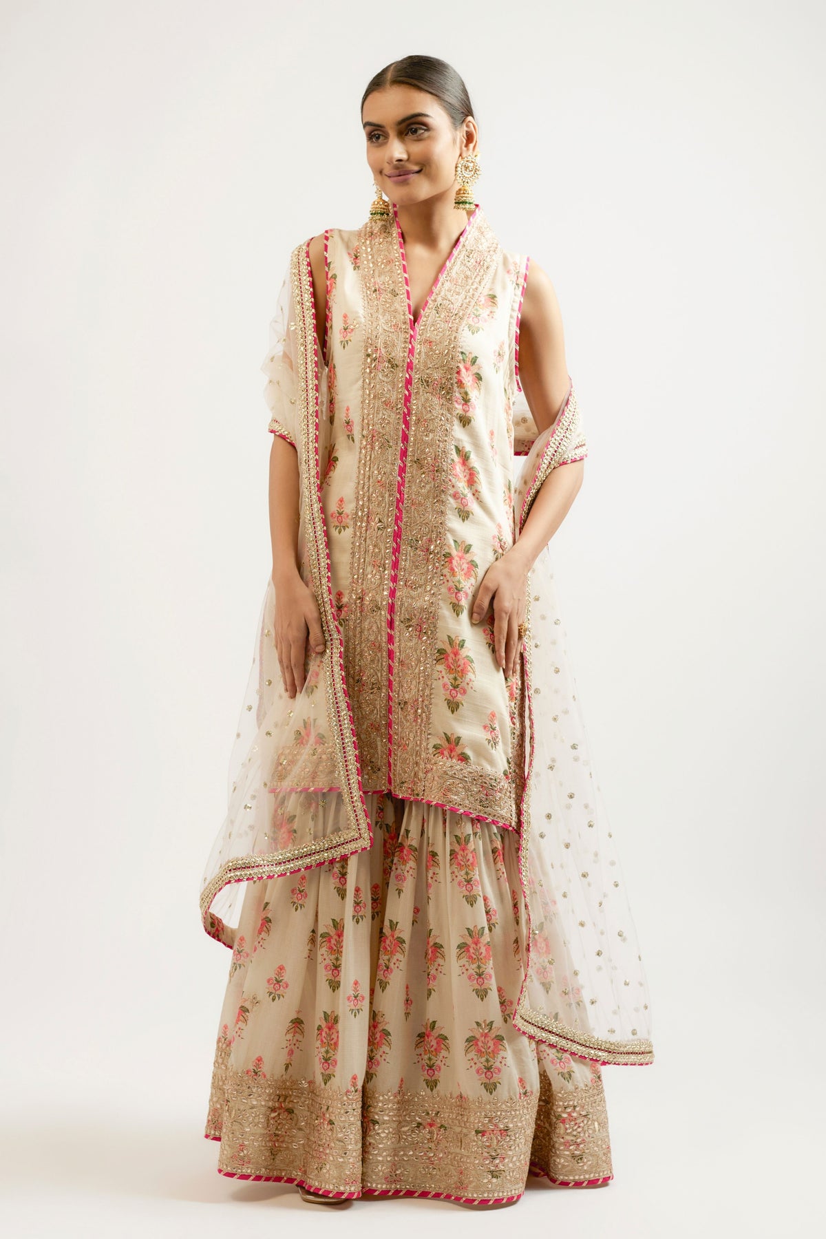 Ivory Dhriti Sleeveless Sharara Set