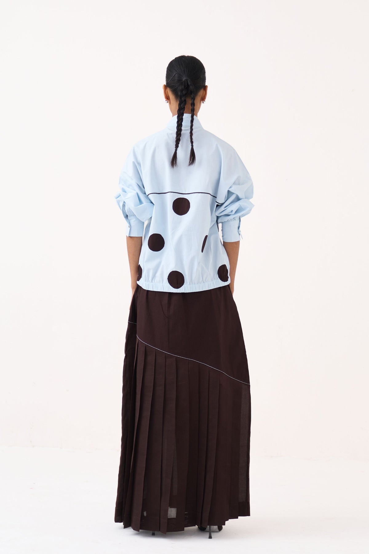 Splash Print Pleated Skirt Set