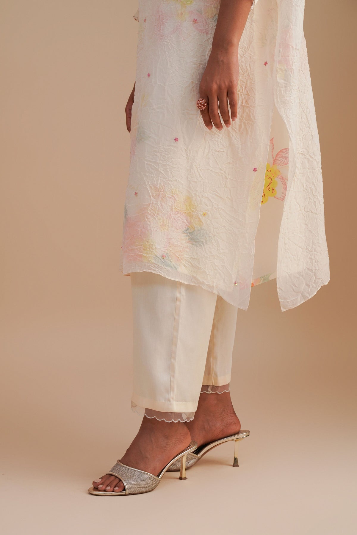 Ecru Kaftan Set