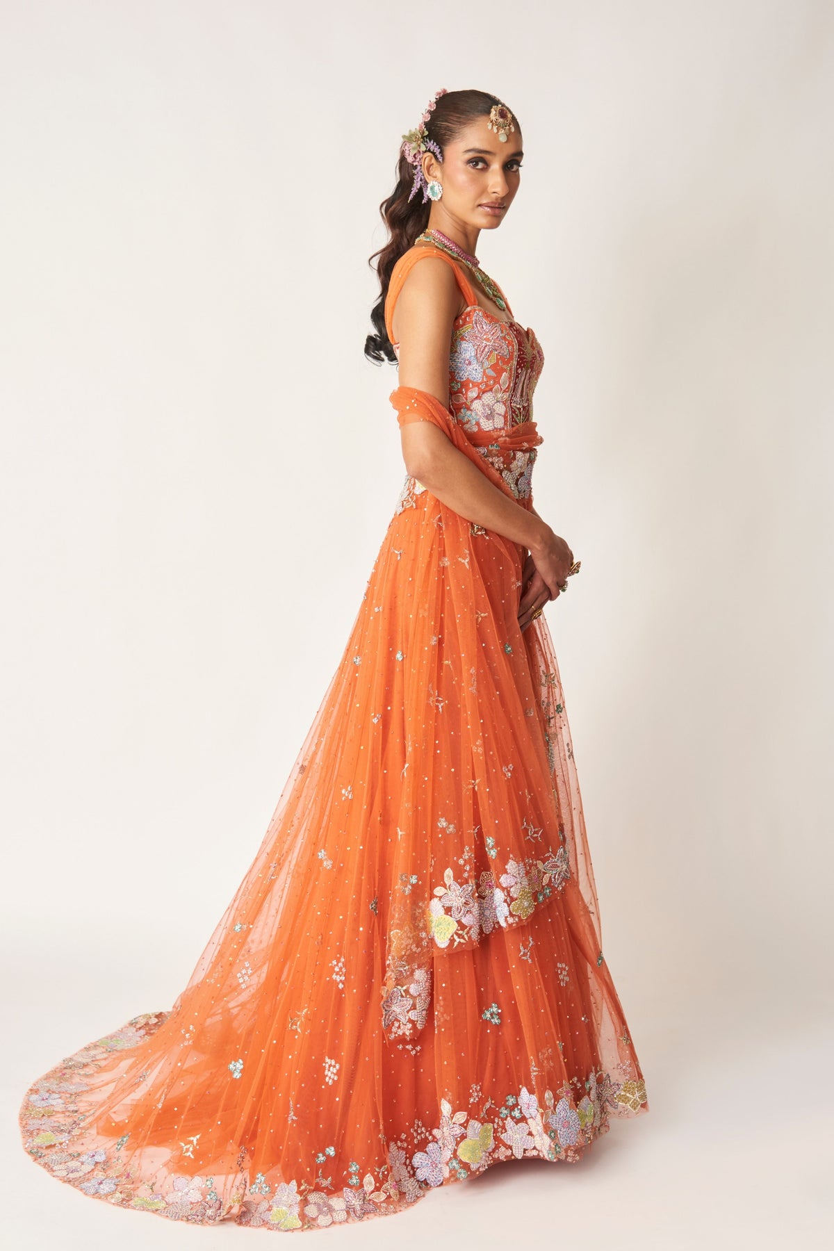 Azalee Orange Lehenga Set