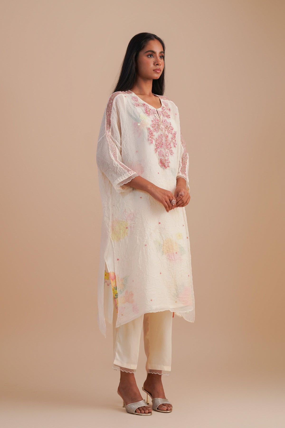 Ecru Kaftan Set