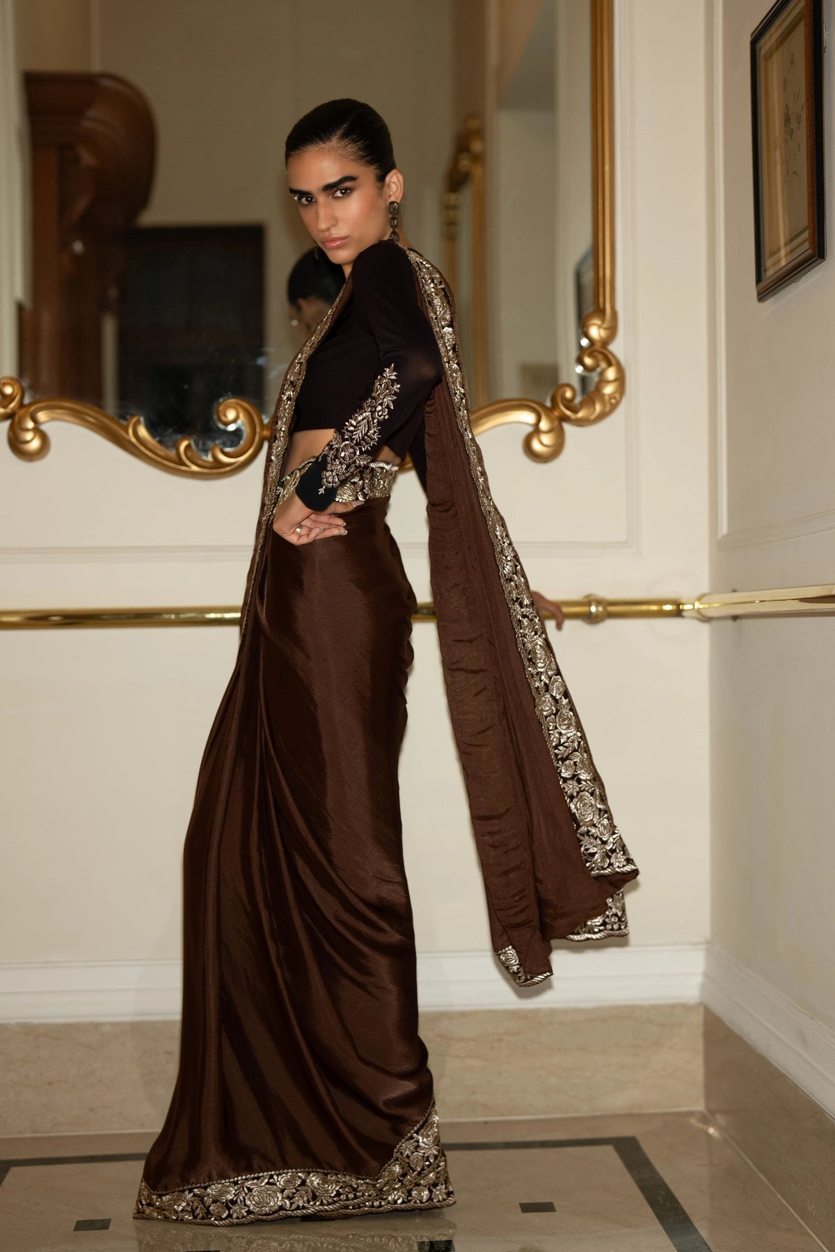 Gara Stitch Sari Drape Saree
