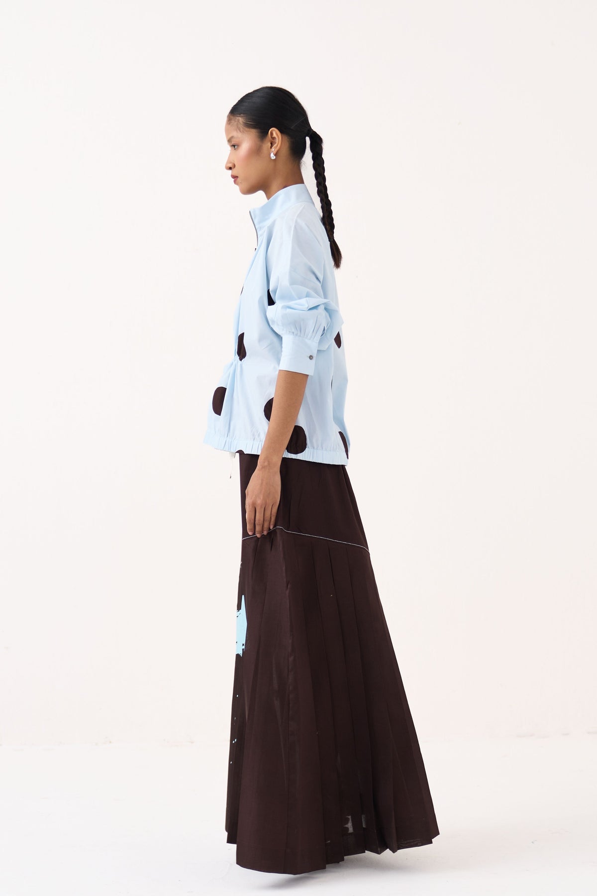 Splash Print Pleated Skirt Set