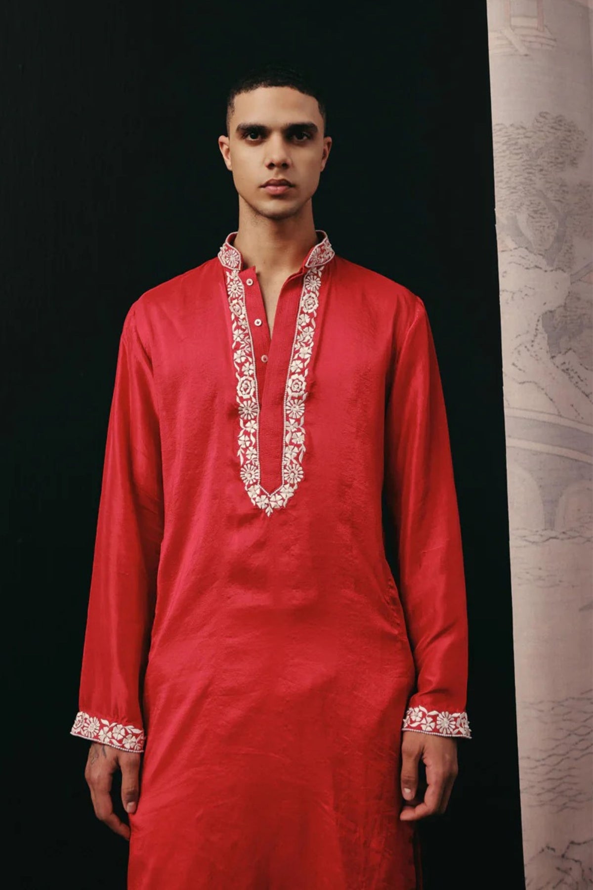 Parsi Red Kurta Set