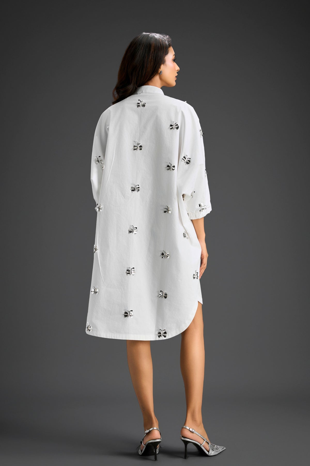 White Oversized Cotton Shirt Dress
