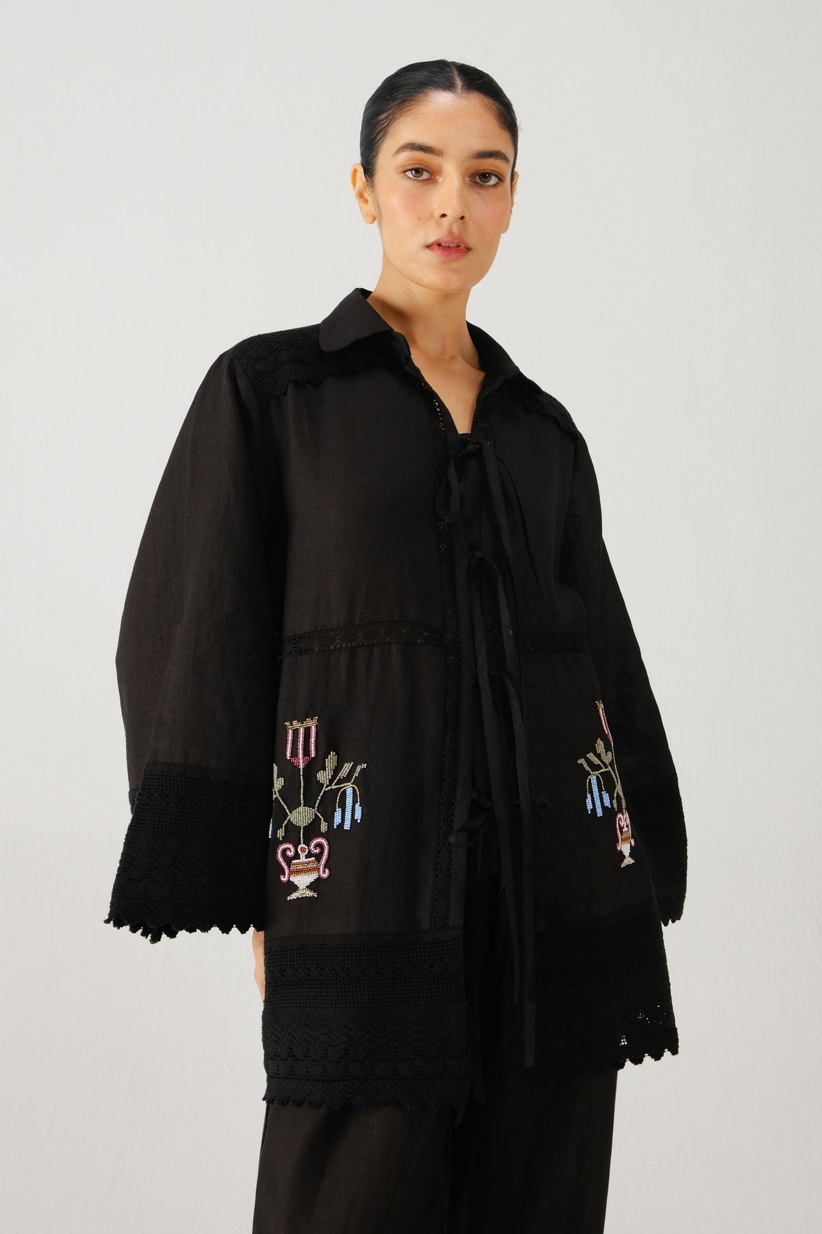 Black Tie up Shirt