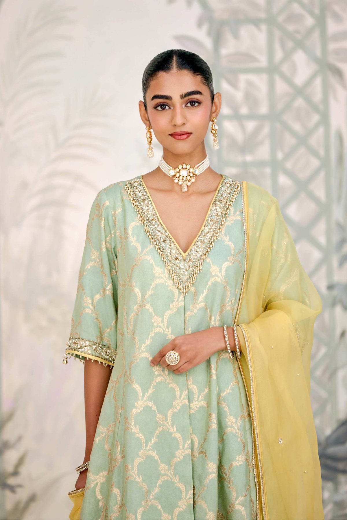 Smoke Green Kurta Set