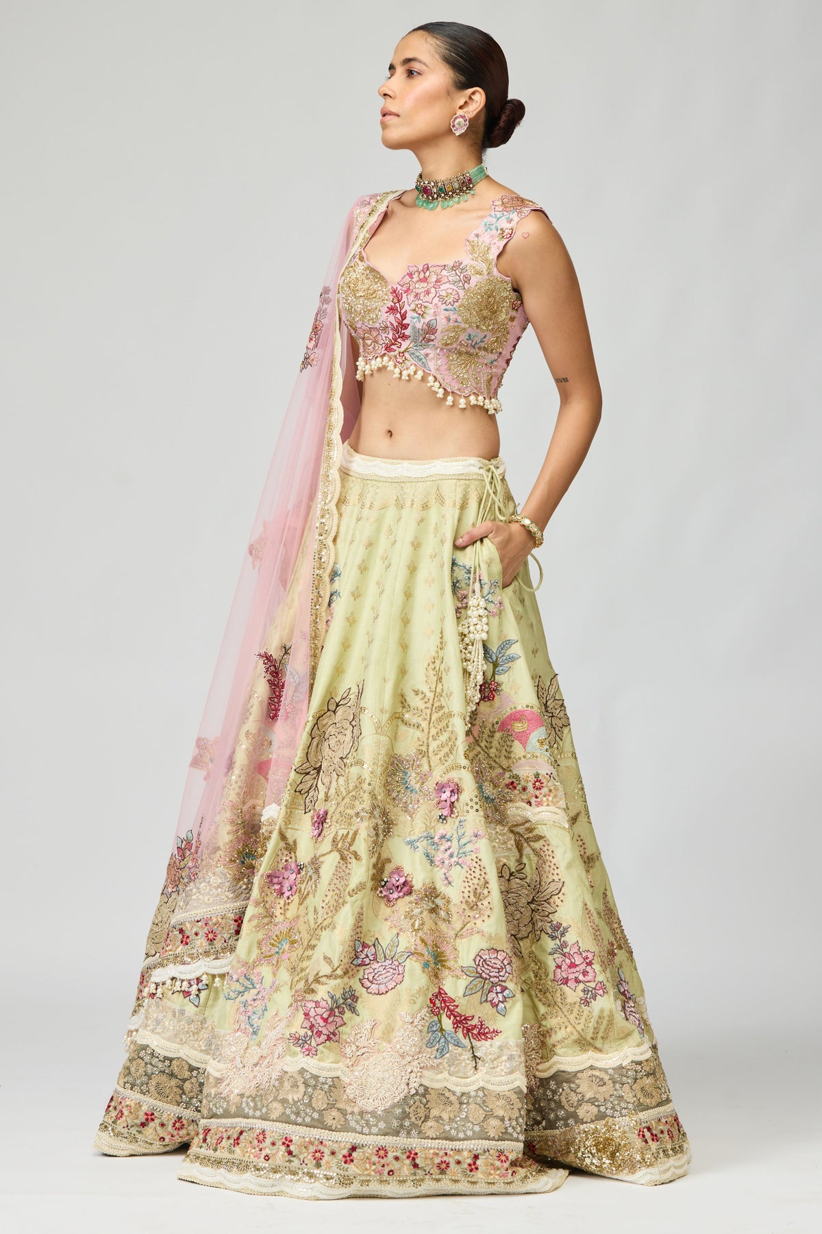 Patch Work Lehenga Set