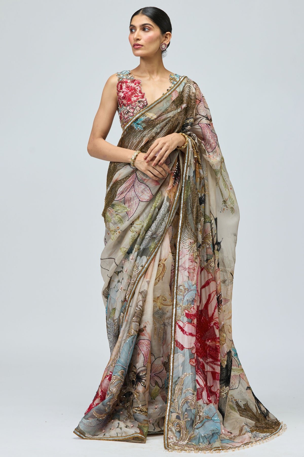 Nature Printed Saree