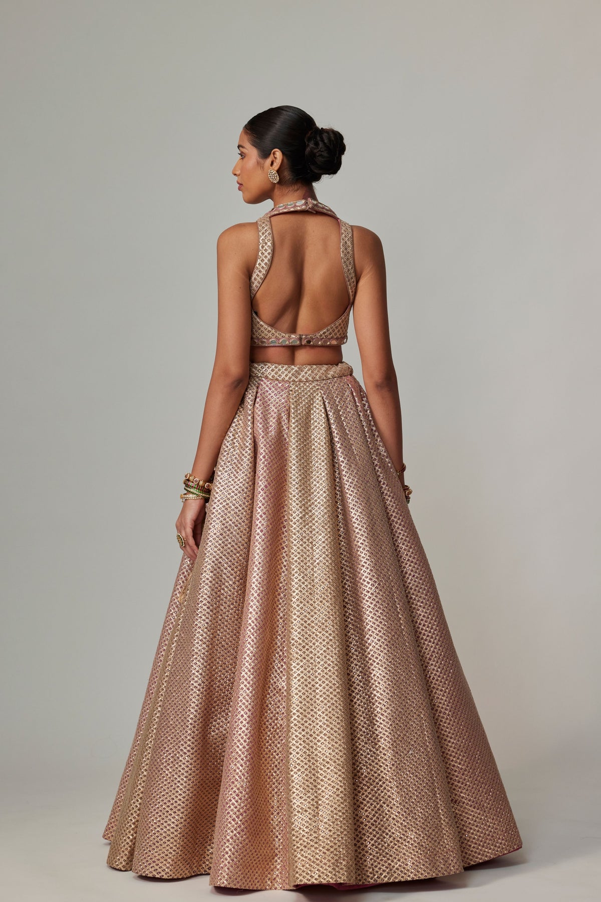 Deep Beige Multicolor Lehenga Set