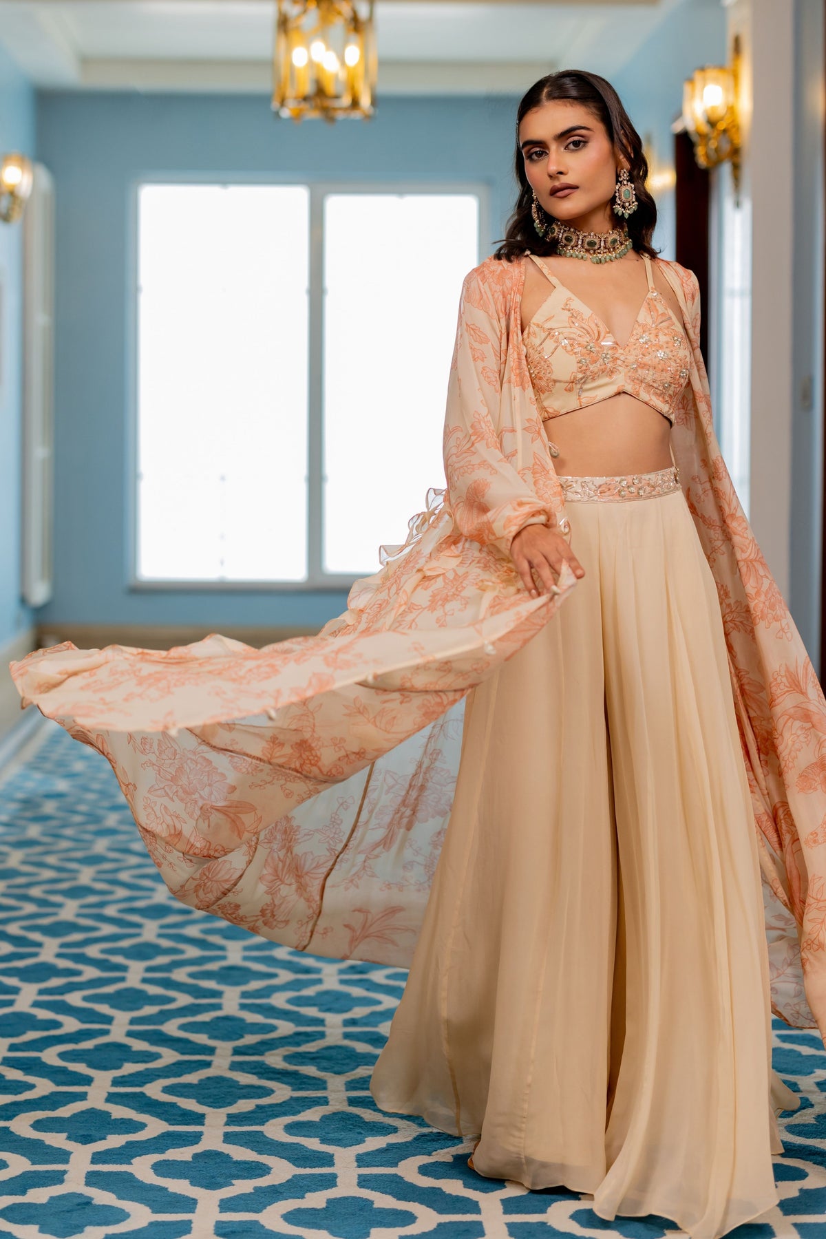 Corolla Peach Jacket Set