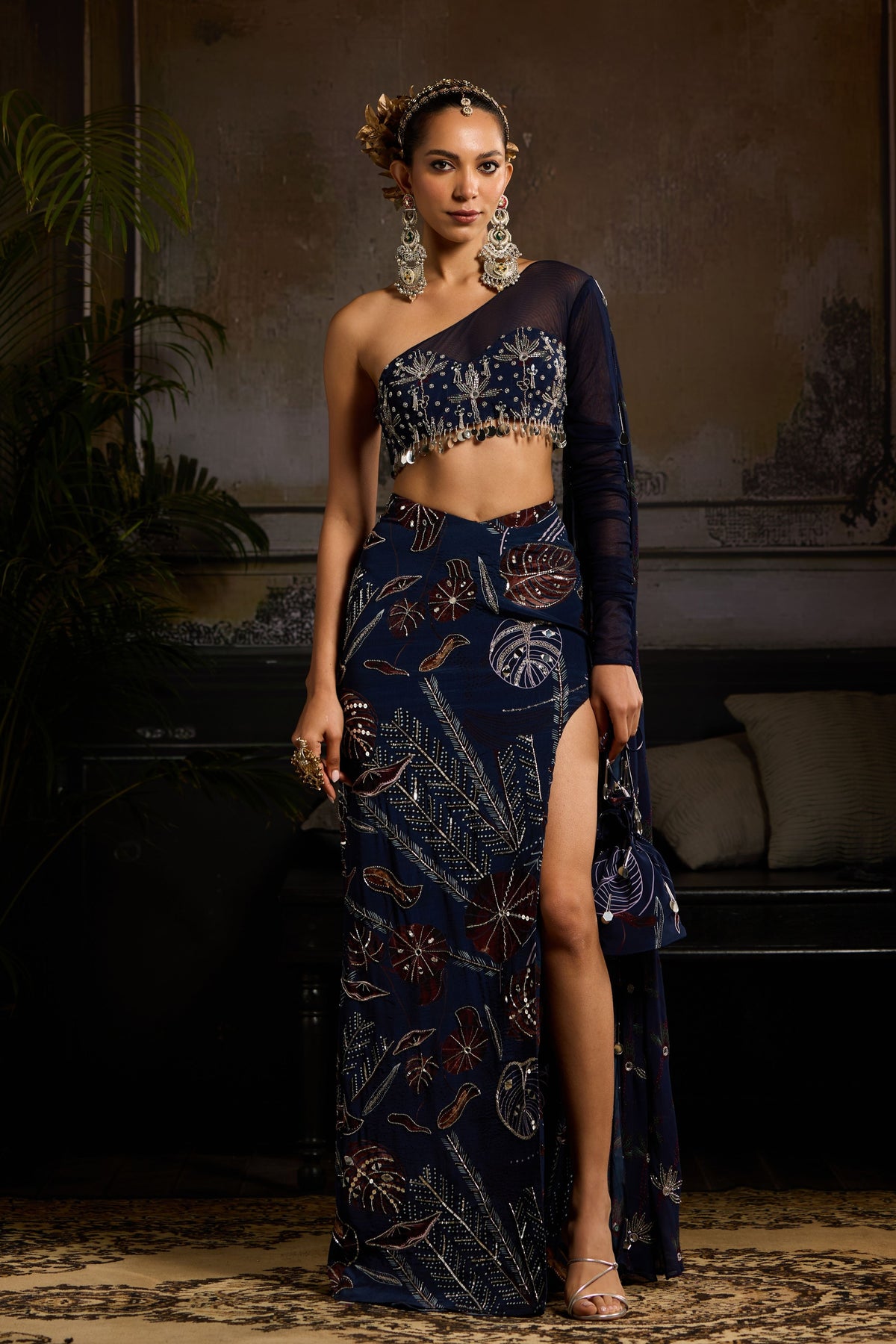 Dark Blue Highlighted Co-ord Set