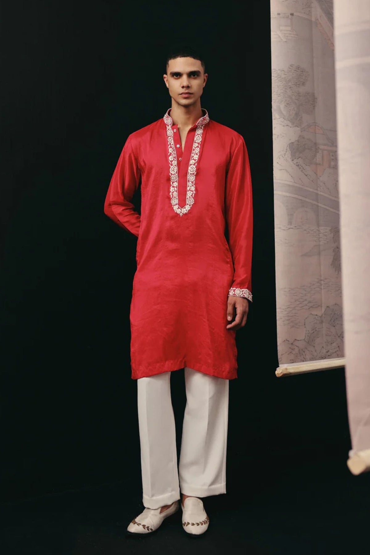 Parsi Red Kurta Set