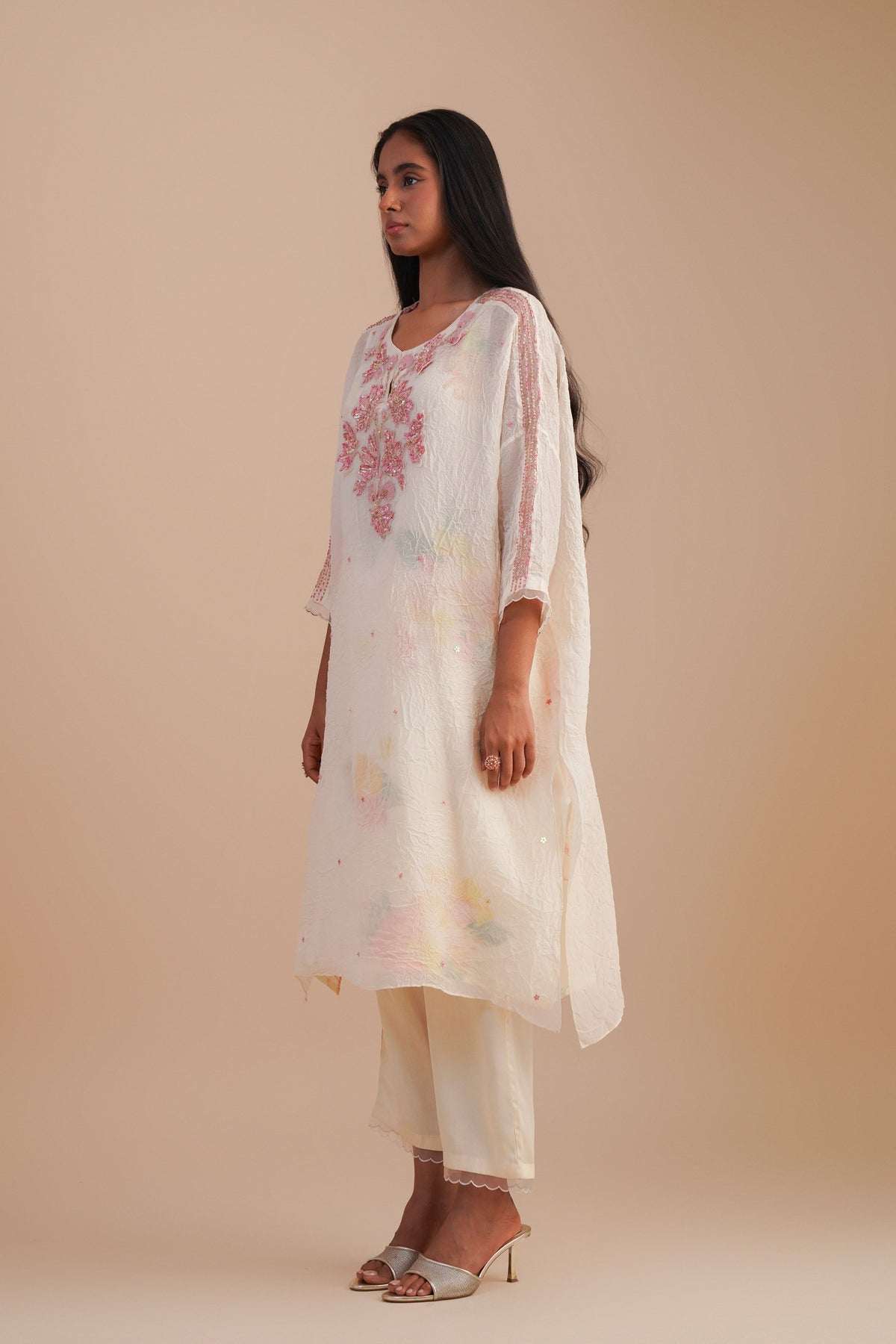 Ecru Kaftan Set