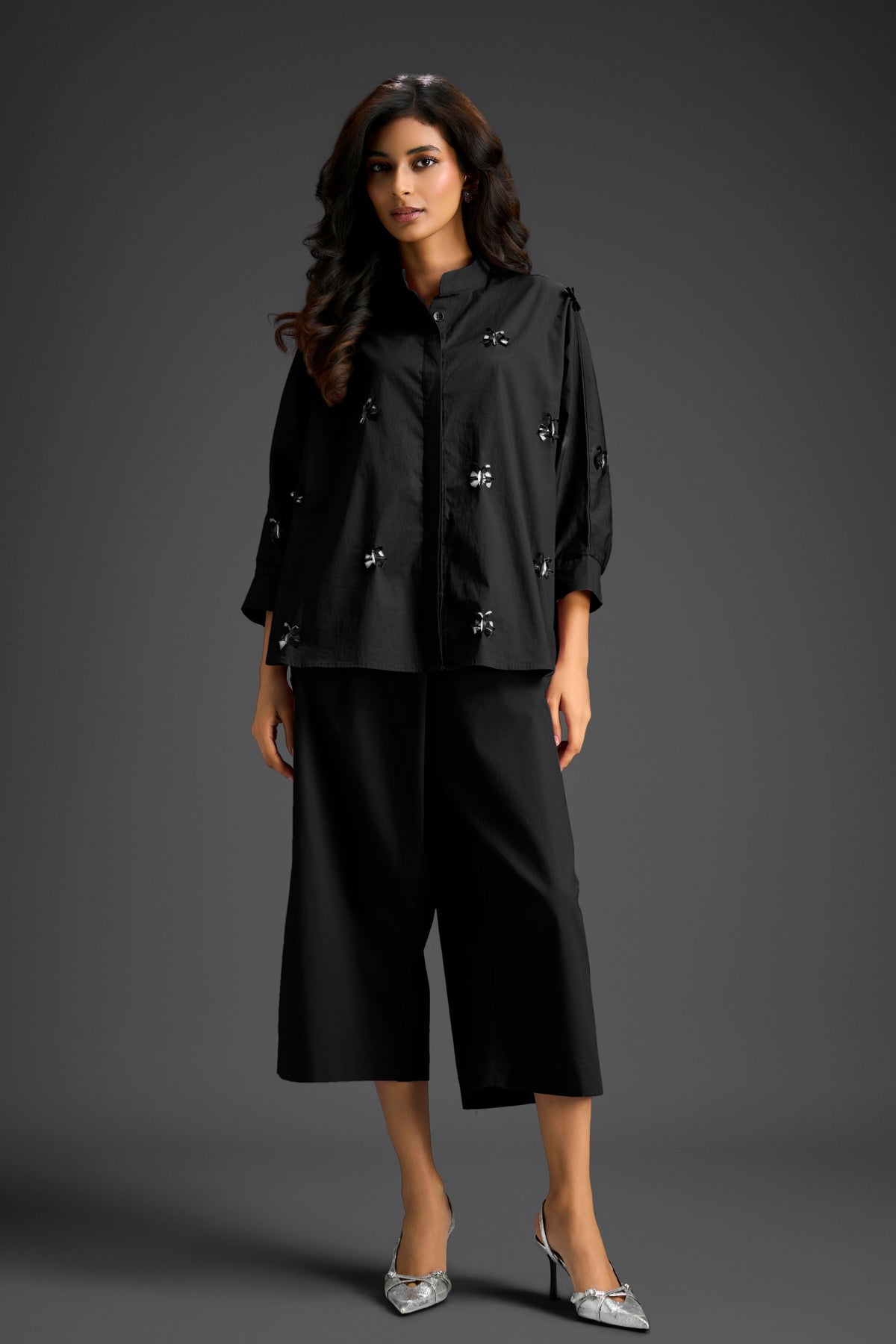 Black Embellished Butterfly Co-ord Set