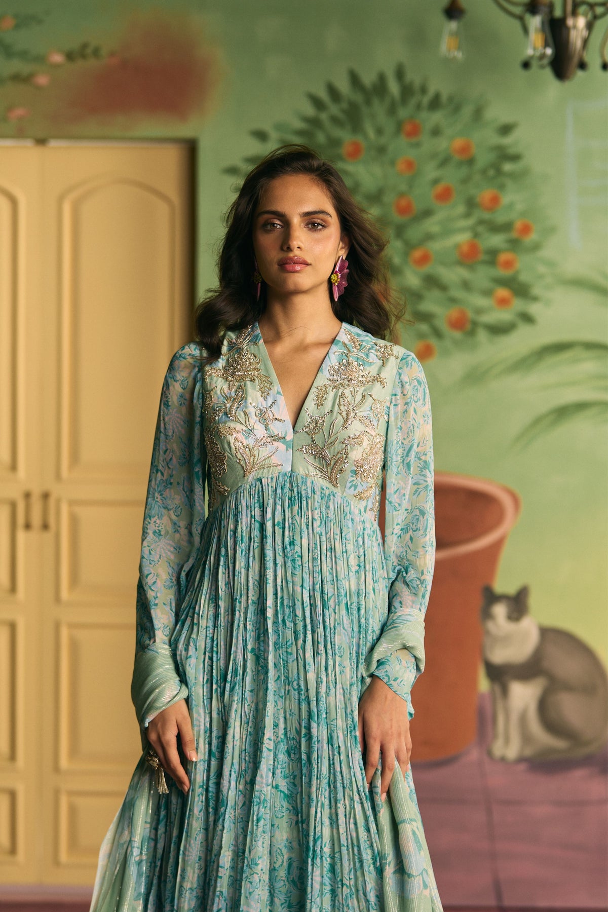 Mint Verdant Anarkali Set