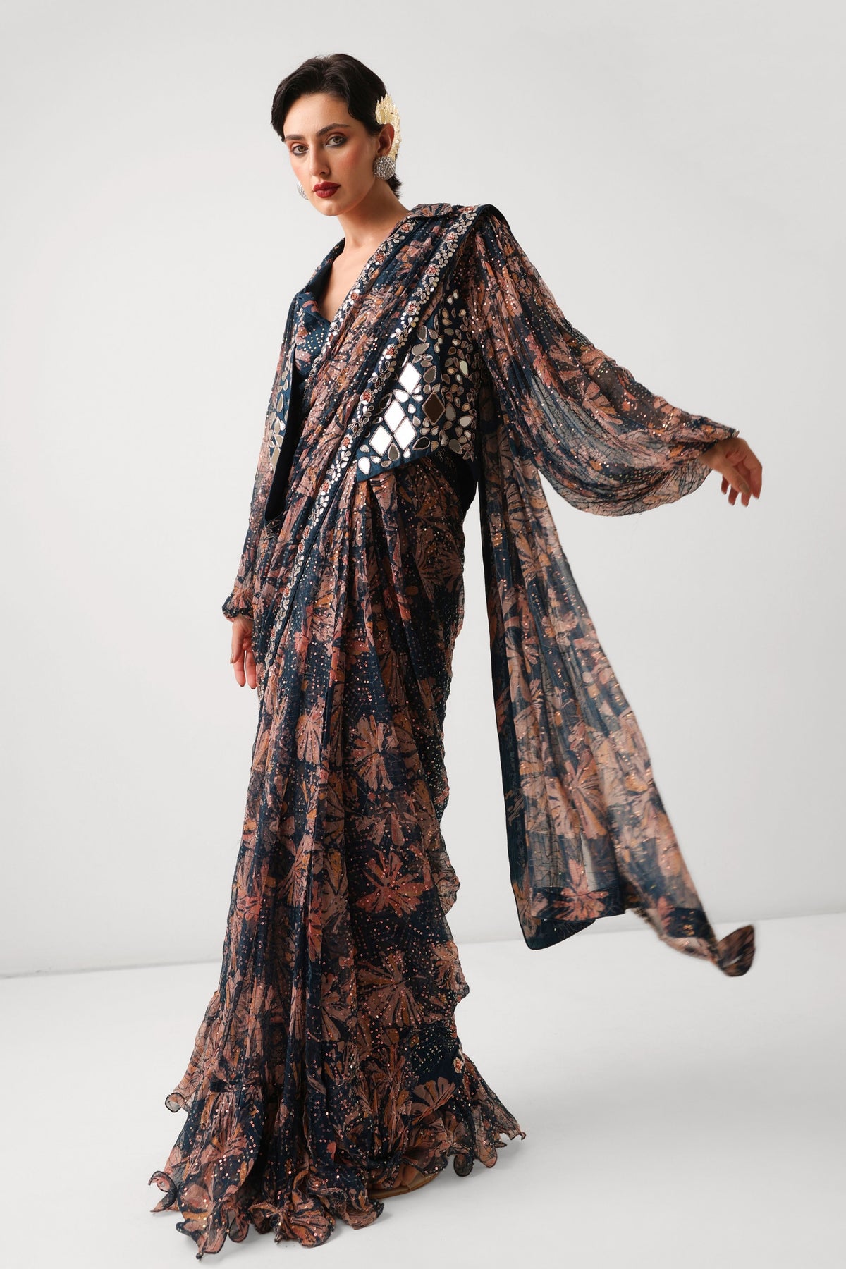 Prussian Sheesha Koti Saree