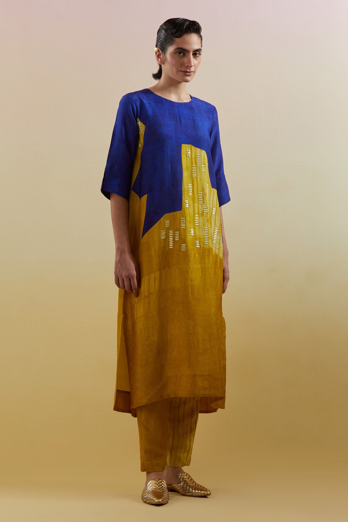 Omen Azure & Amber Kurta Set