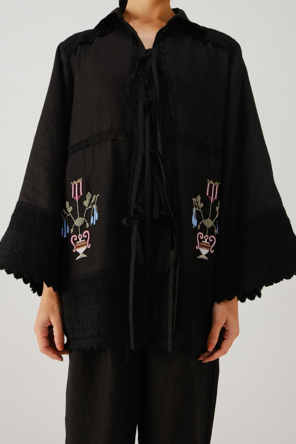 Black Tie up Shirt