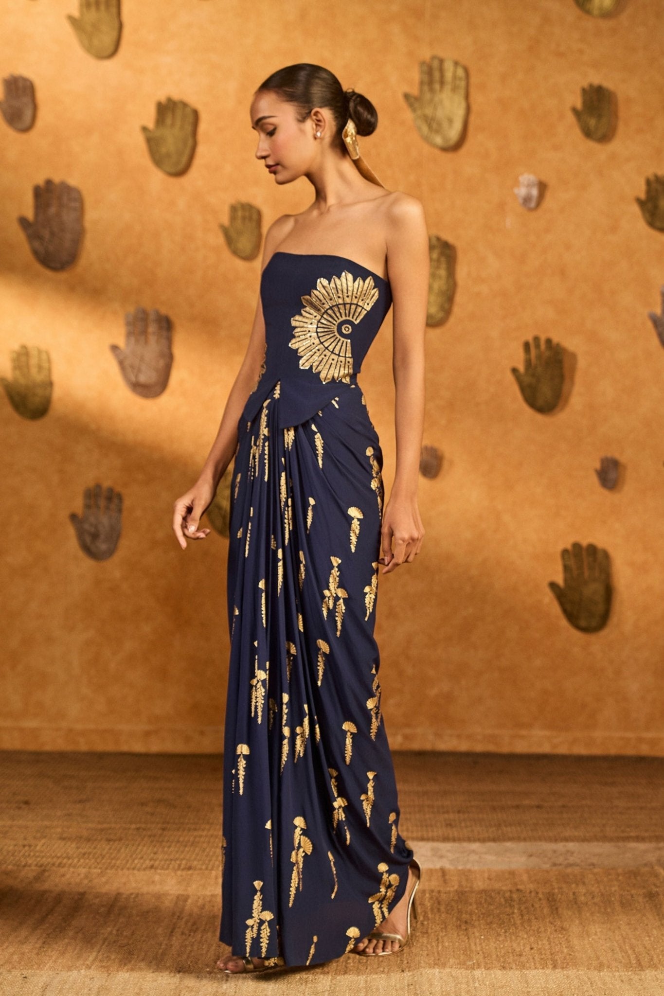 Navy Blue Vine Co - ord Set - Masaba - Elahe