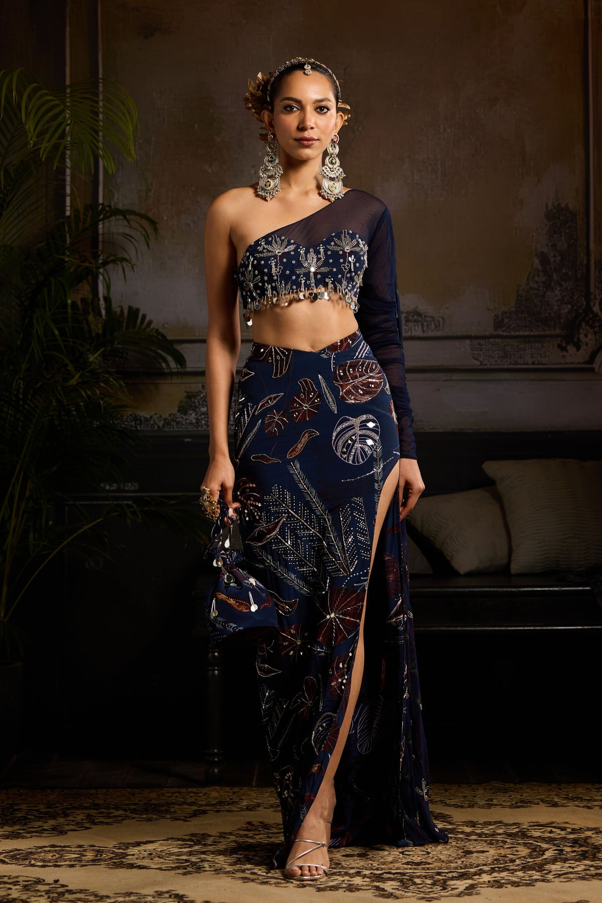 Dark Blue Highlighted Co-ord Set