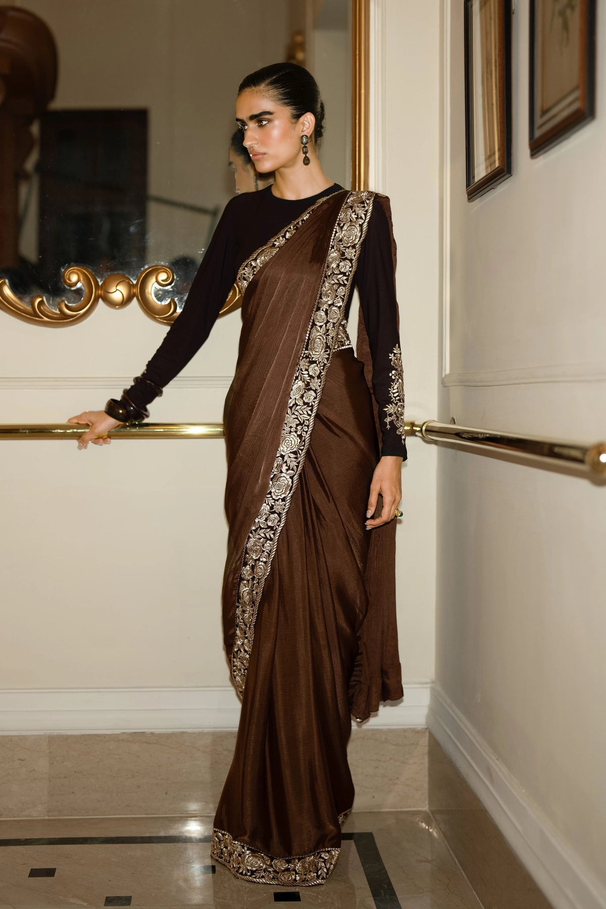 Gara Stitch Saree Drape Saree Set