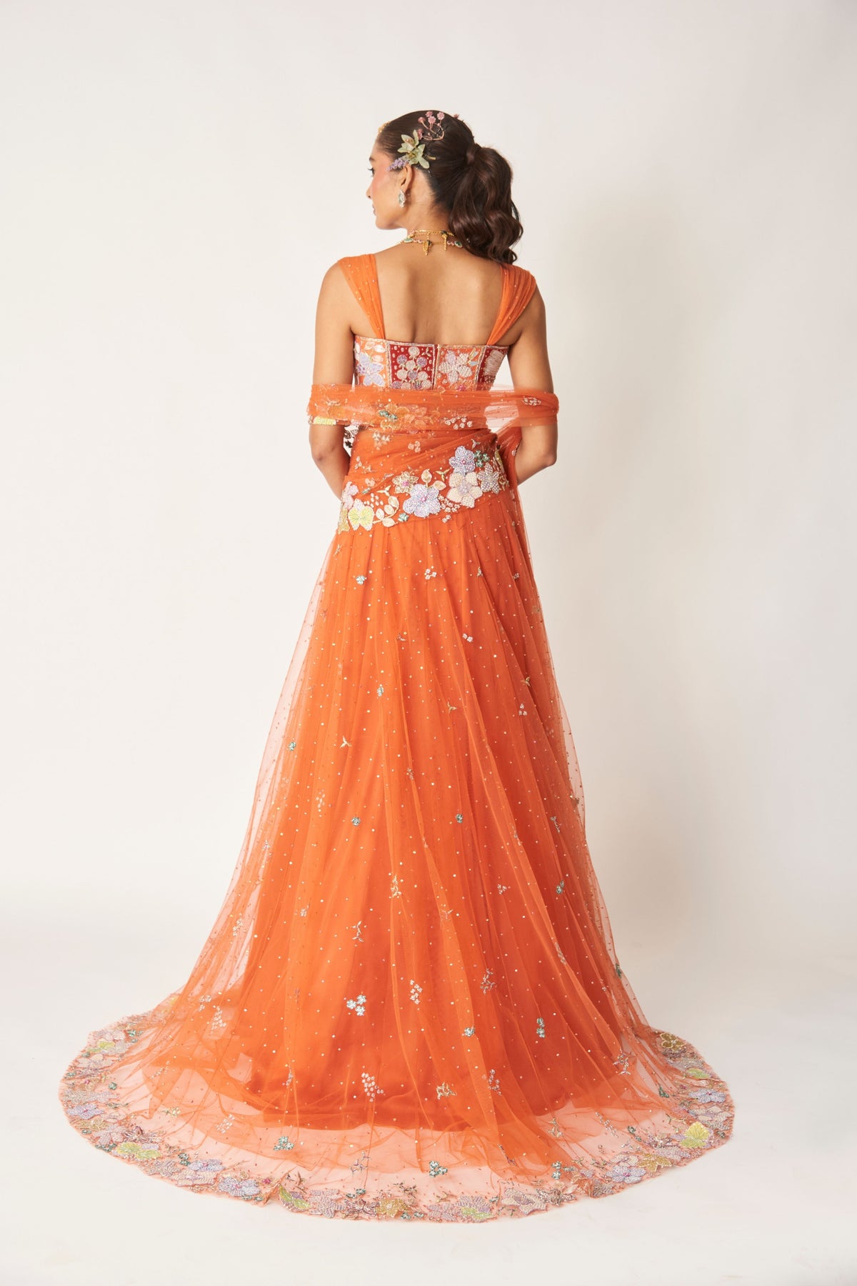 Azalee Orange Lehenga Set