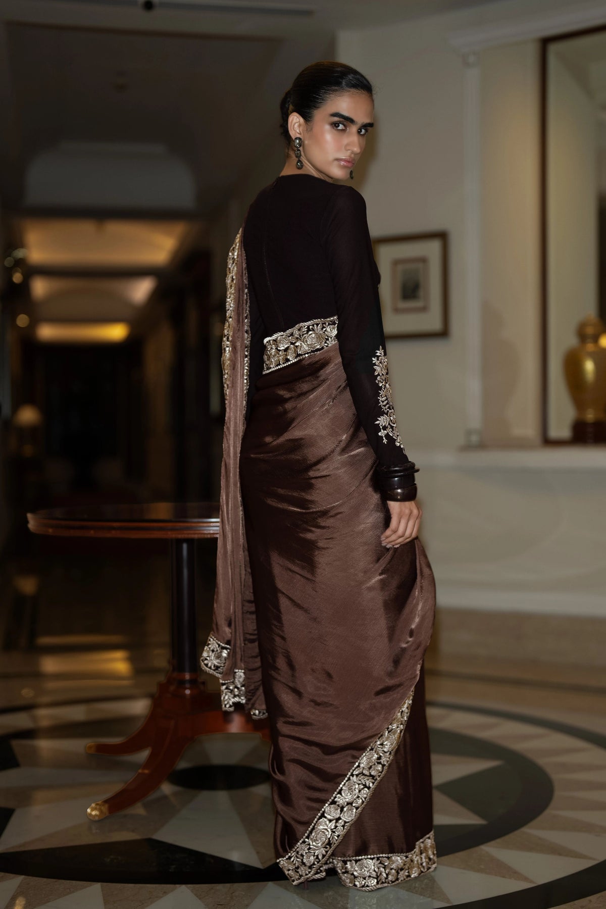 Gara Stitch Saree Drape Saree Set