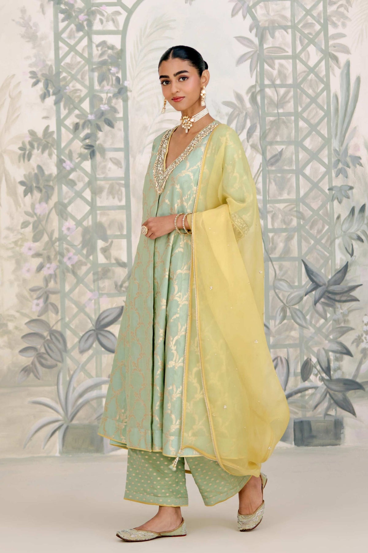 Smoke Green Kurta Set