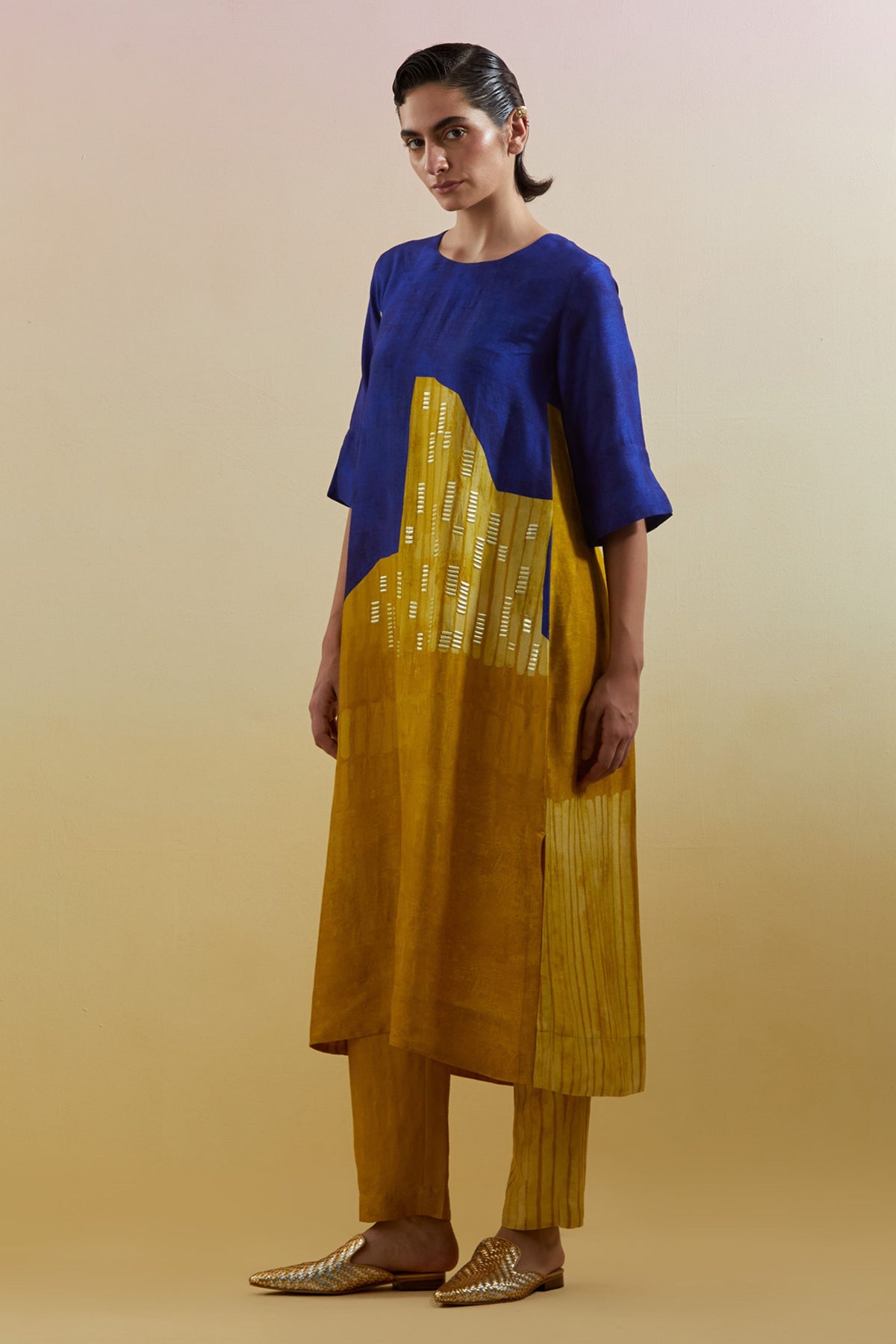 Omen Azure & Amber Kurta Set