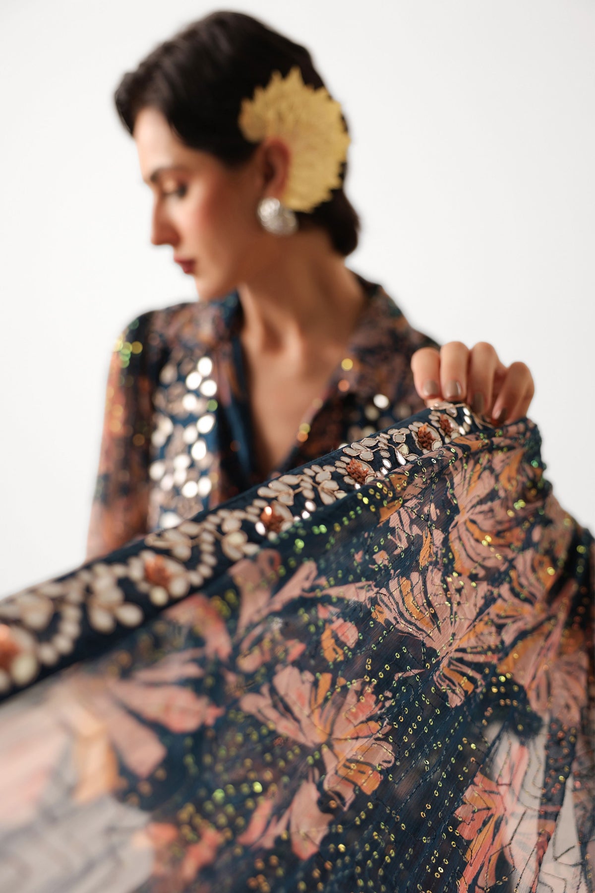 Prussian Sheesha Koti Saree