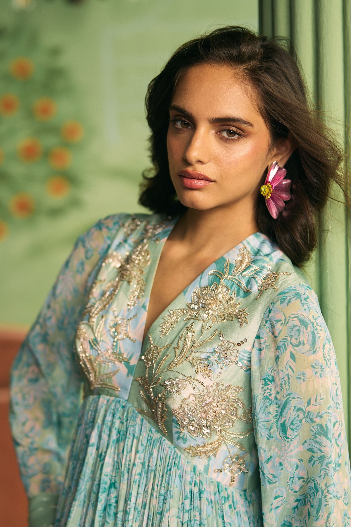Mint Verdant Anarkali Set