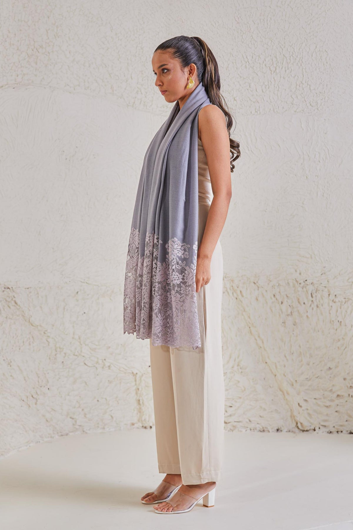 Celestial Chantilly Powder Purple Shawl