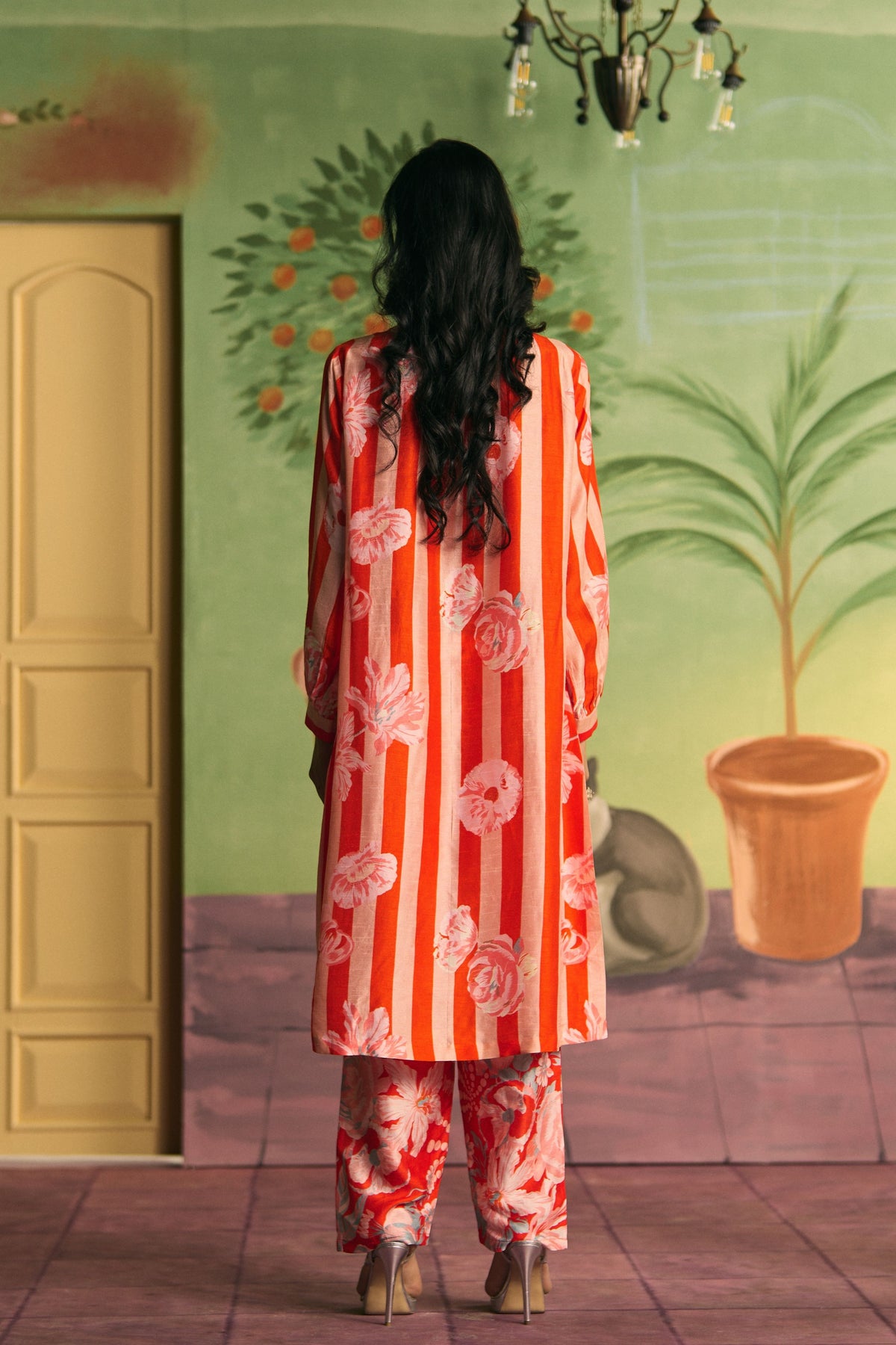 Red Scarlet Rhythm Kurta Set