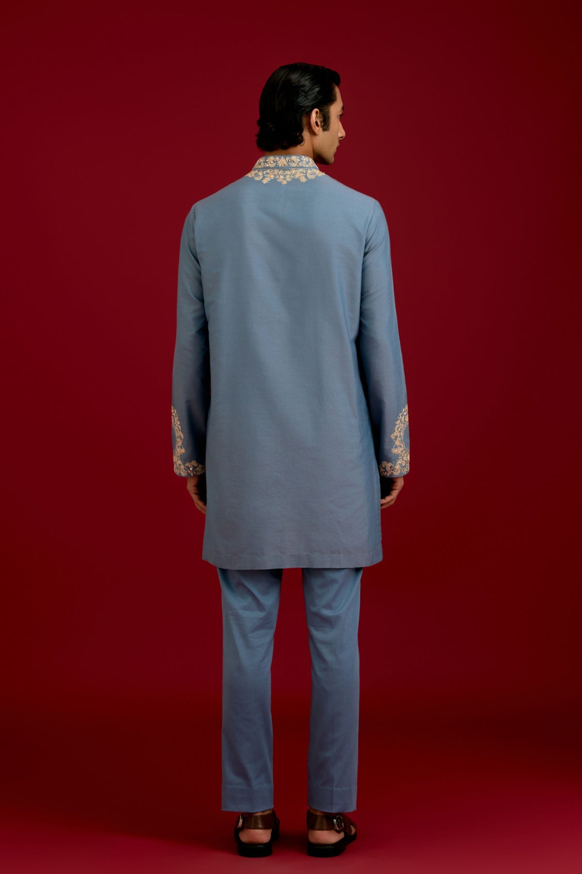 Light Blue Cotton Kurta Set