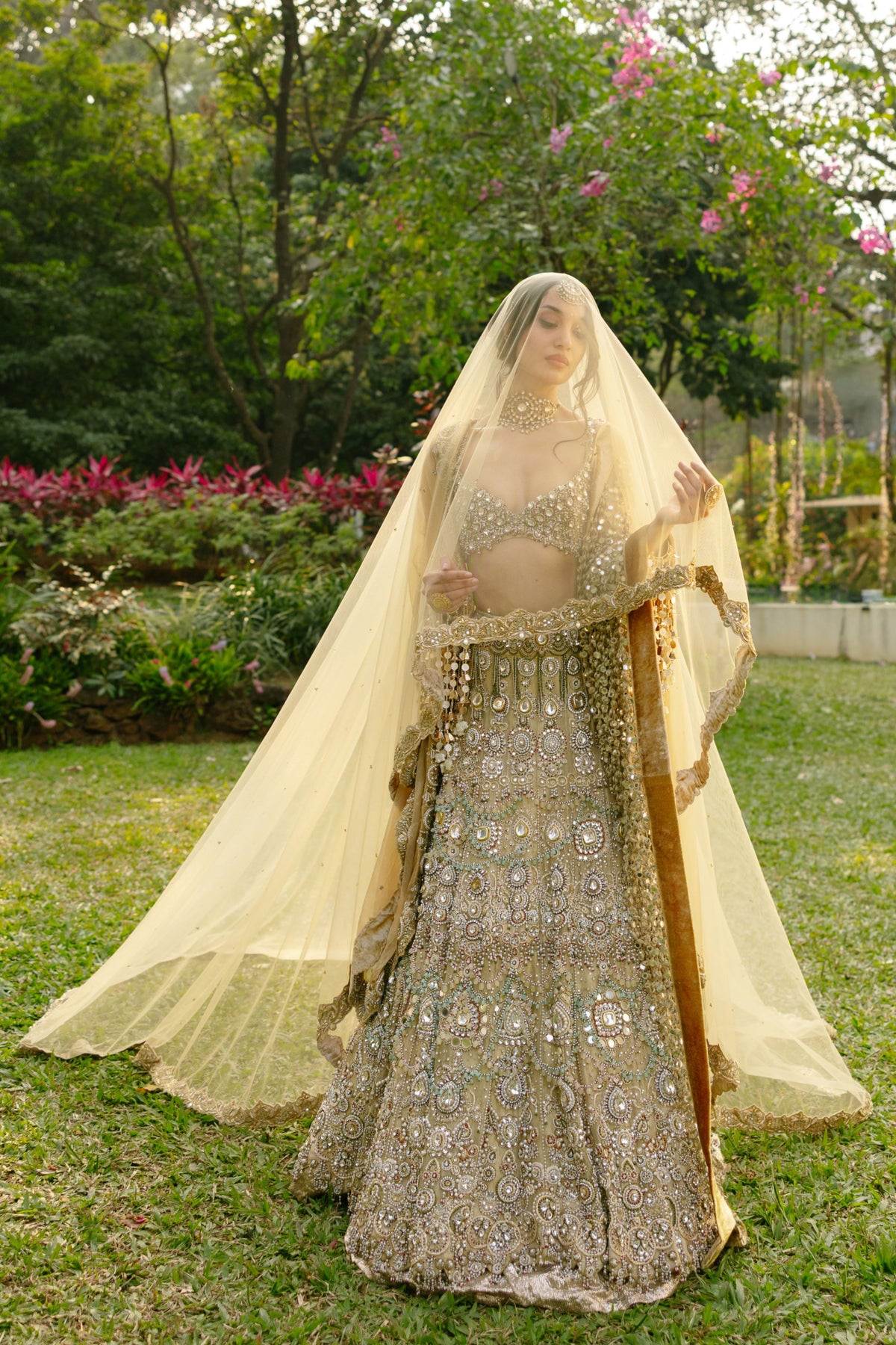 Mrigakshi Lehenga Set With Veil