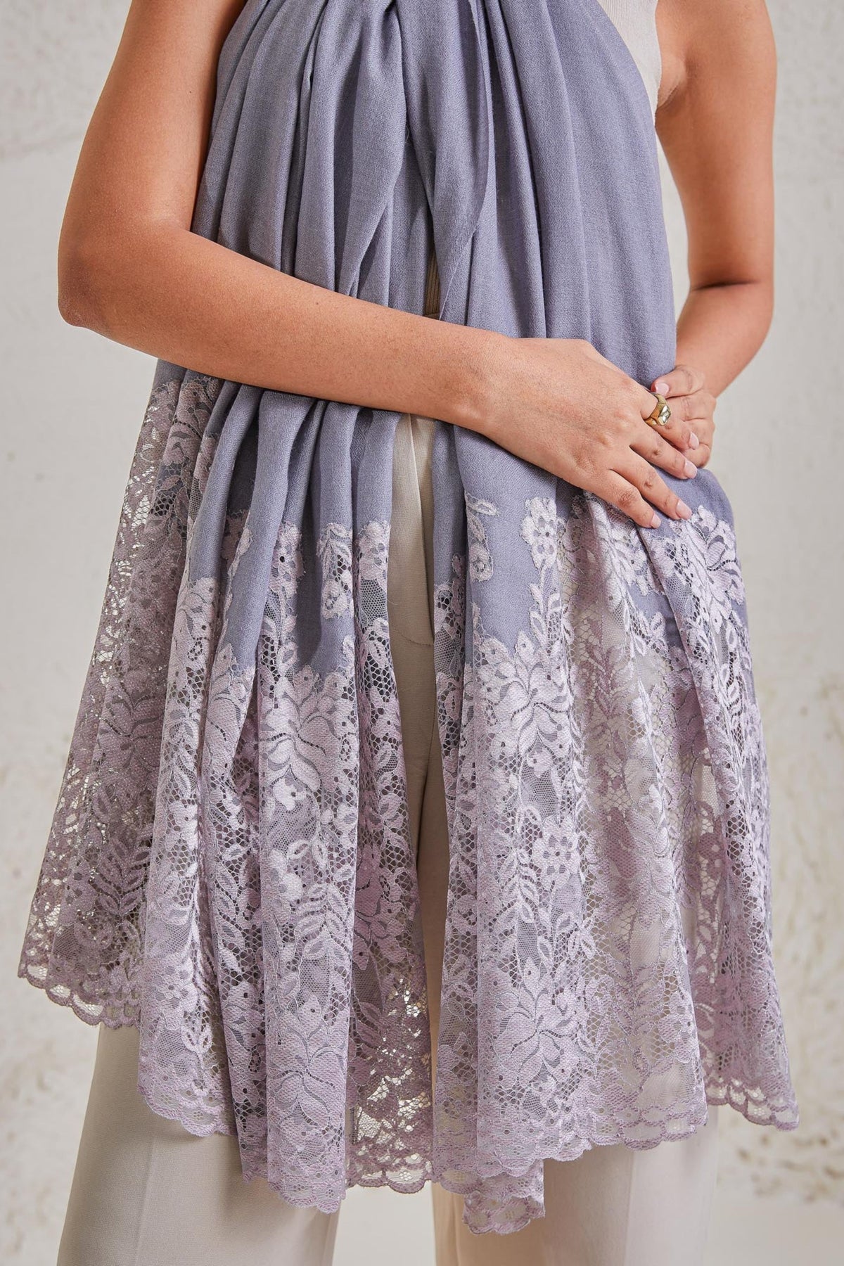 Celestial Chantilly Powder Purple Shawl