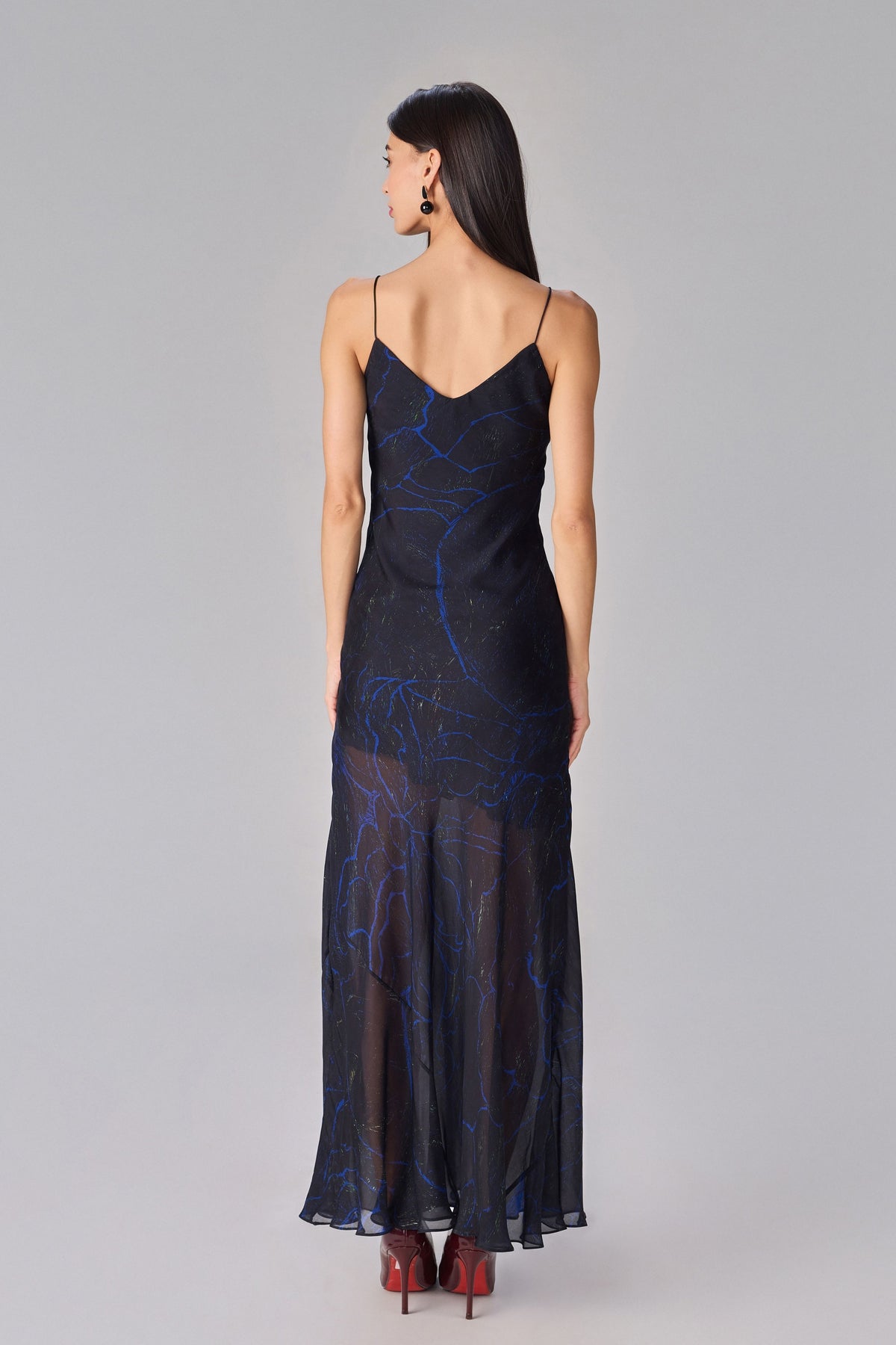 Black Scratch Flower Vihanna Dress