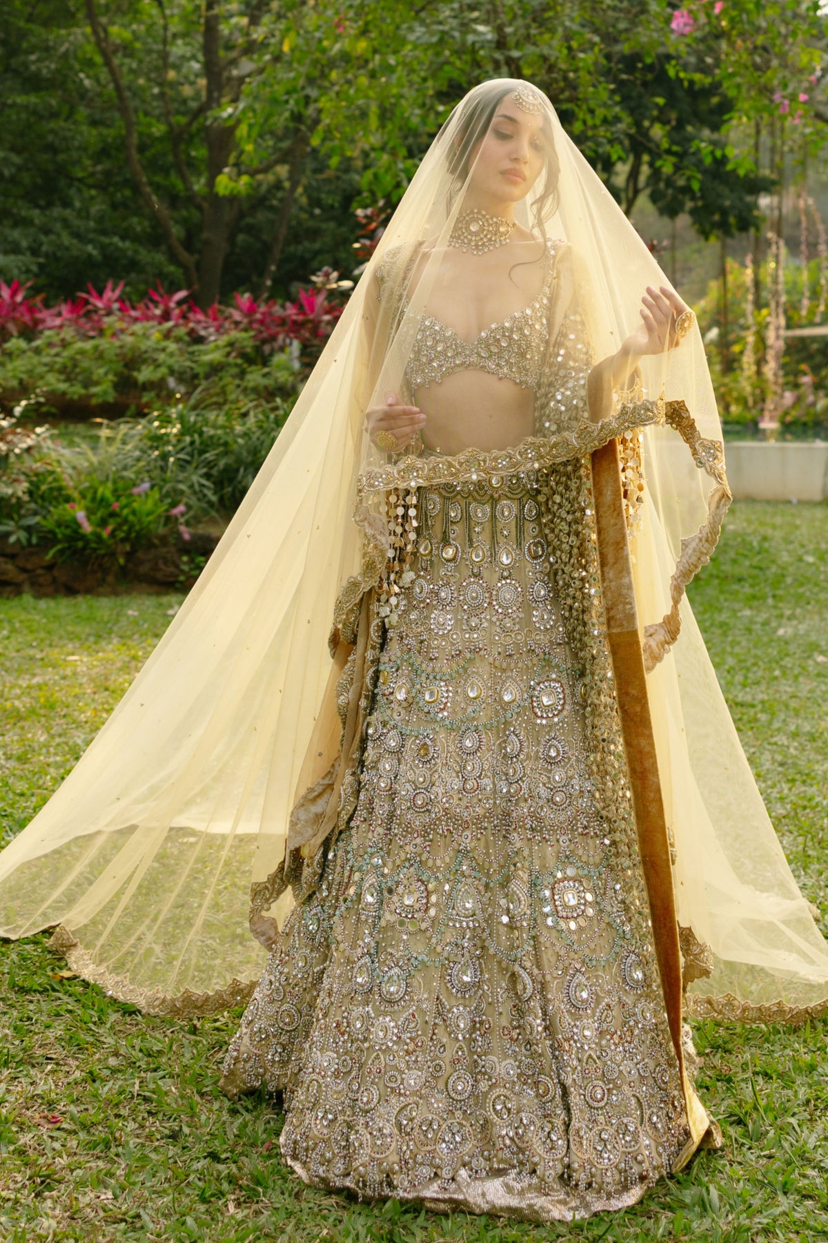 Mrigakshi Lehenga Set With Veil
