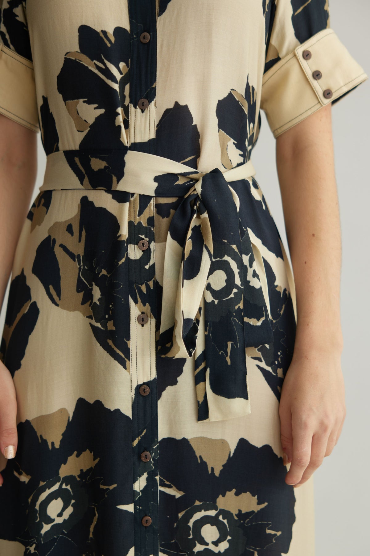 White Floral Shirt Dress