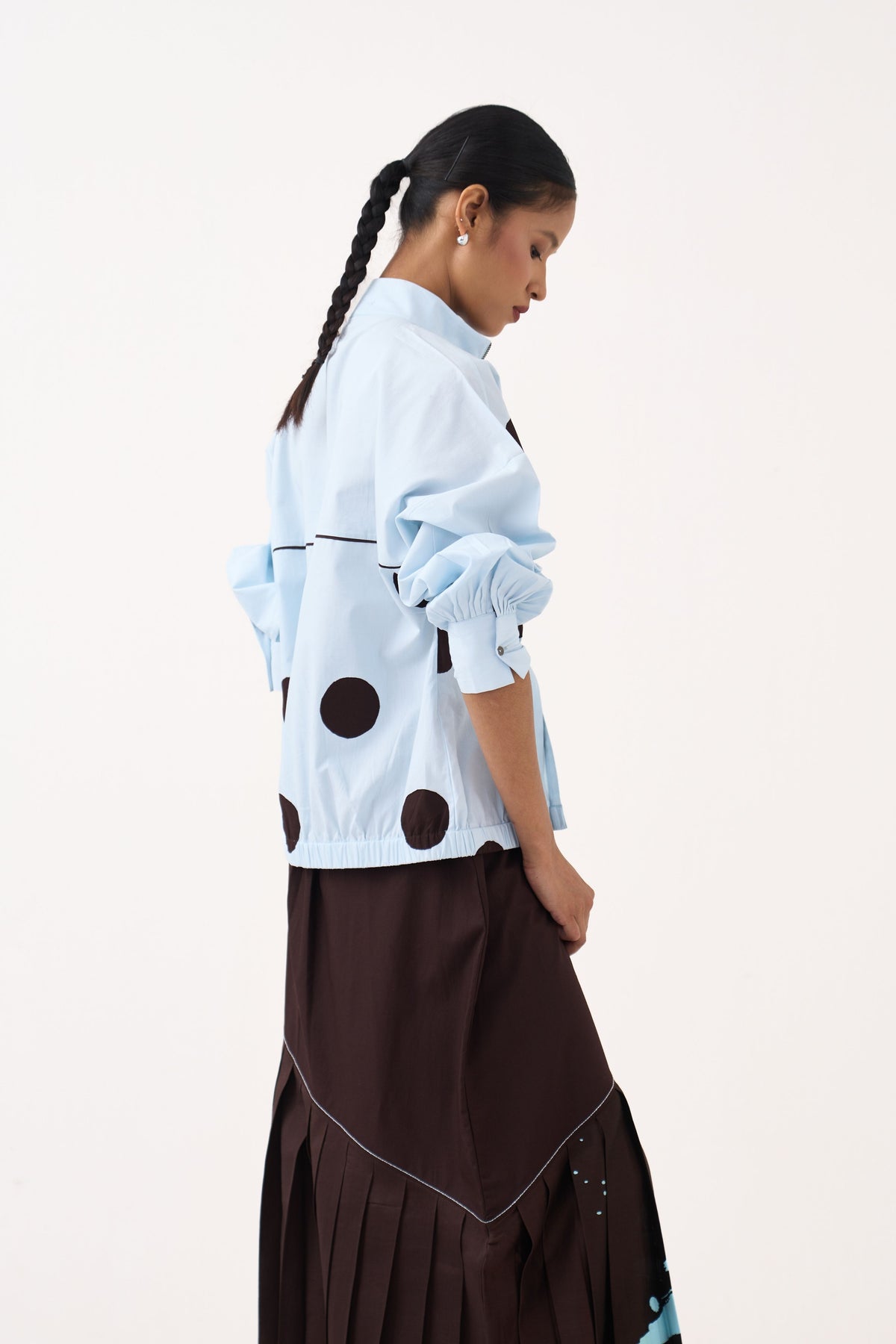 Splash Print Pleated Skirt