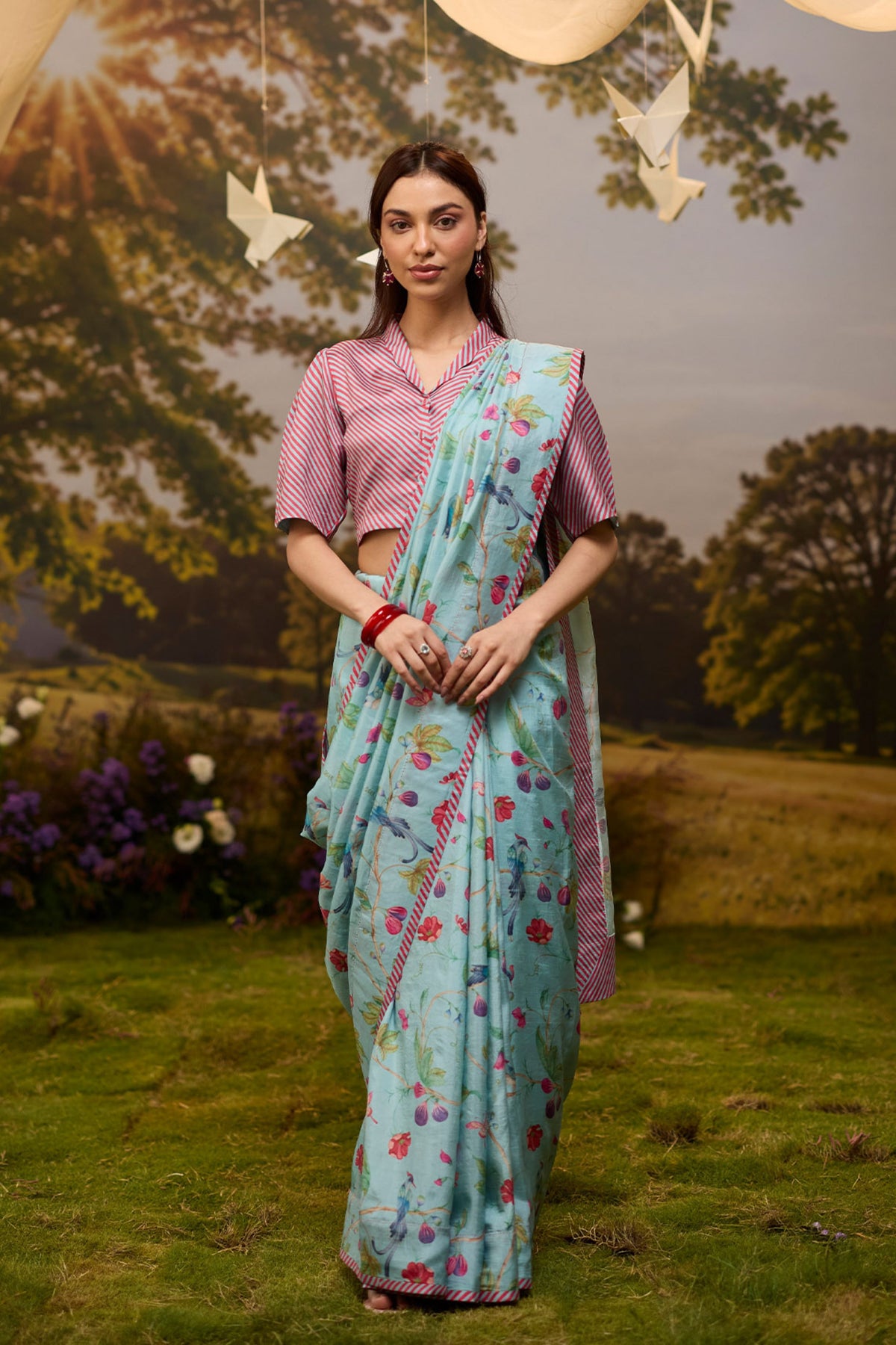 Fig n Fable Blue Saree